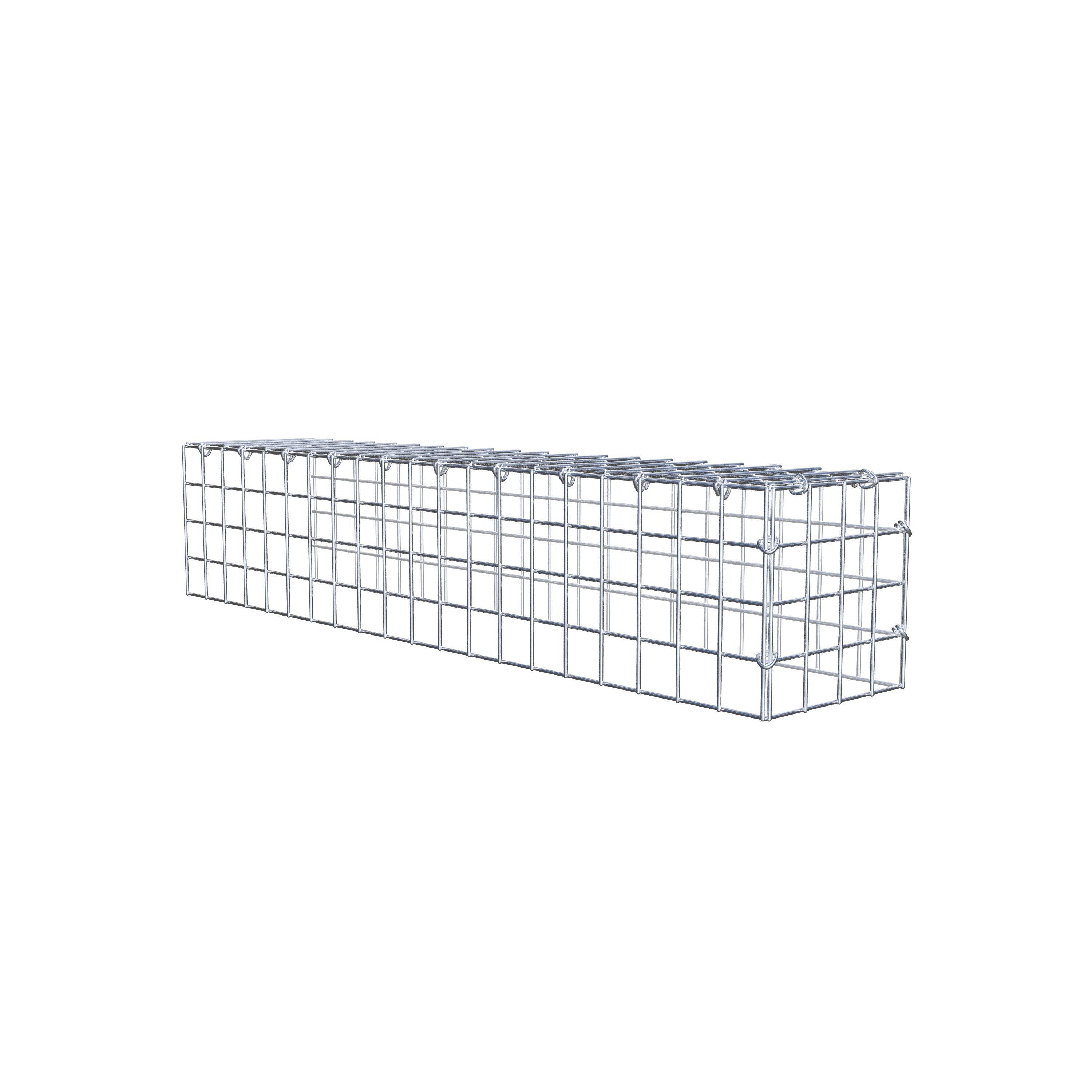 Gavión adicional tipo 4 100 cm x 20 cm x 20 cm (L x A x P), malla 5 cm x 5 cm, anillo en C