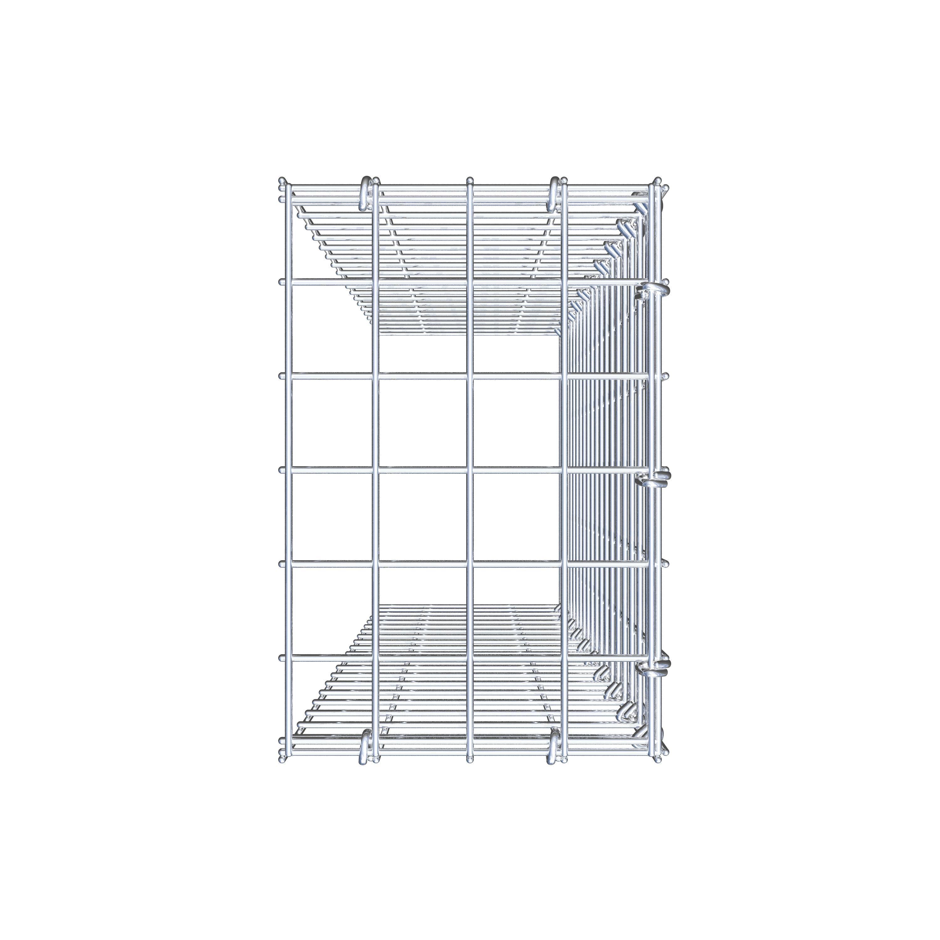 Bevestigbare schanskorf type 4 100 cm x 20 cm x 30 cm (L x H x D), maaswijdte 5 cm x 5 cm, C-ring