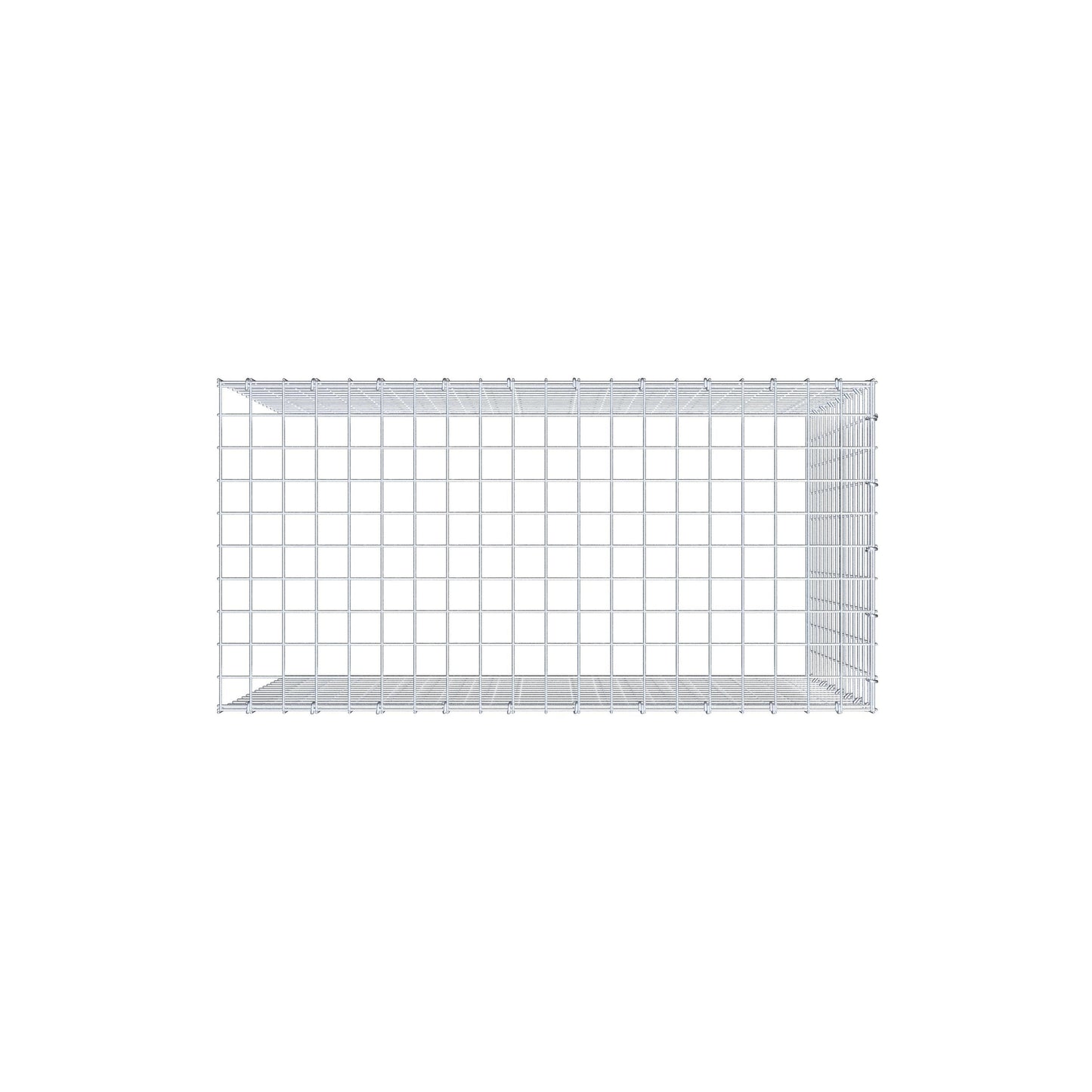 Monteret gabion type 4 100 cm x 80 cm x 50 cm (L x H x D), maskestørrelse 5 cm x 5 cm, C-ring