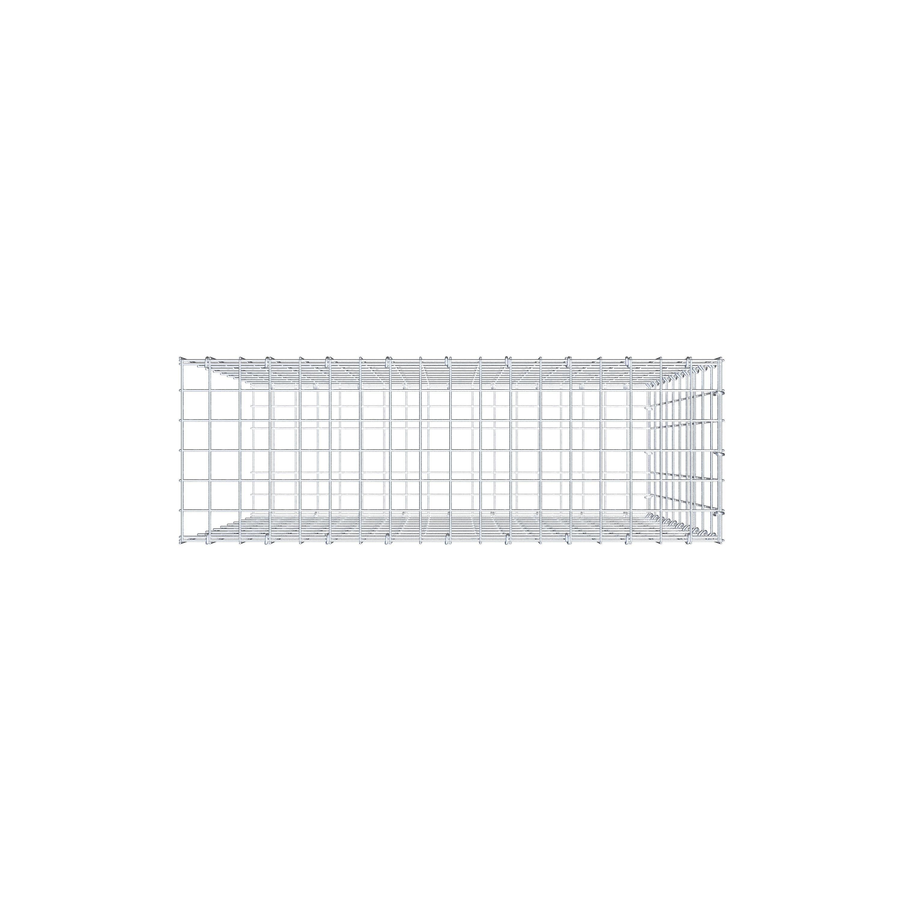 Opzetpaal type 2 100 cm x 90 cm x 30 cm, maaswijdte 5 cm x 10 cm, C-ring