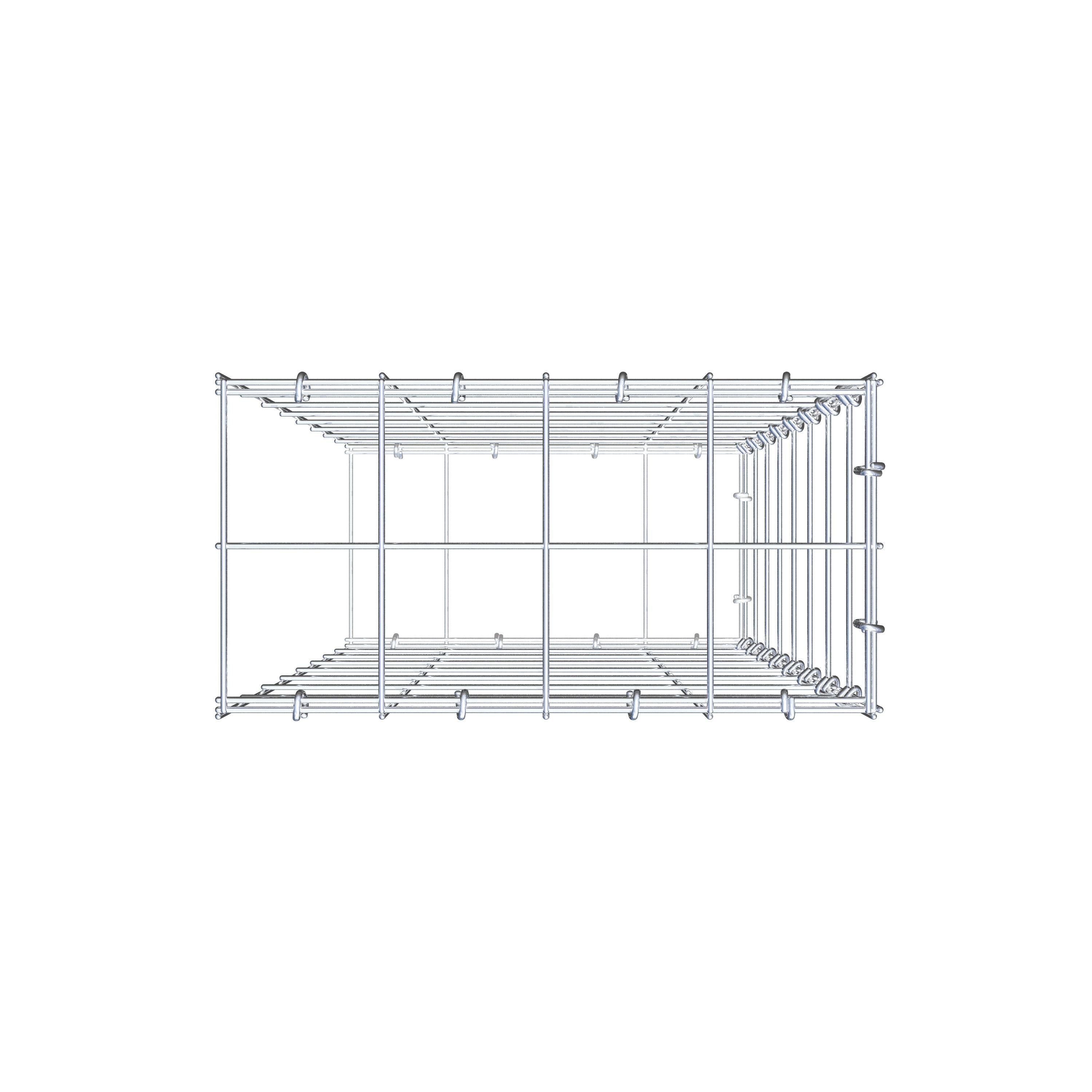 Monteret gabion type 2 80 cm x 40 cm x 20 cm (L x H x D), maskestørrelse 10 cm x 10 cm, C-ring