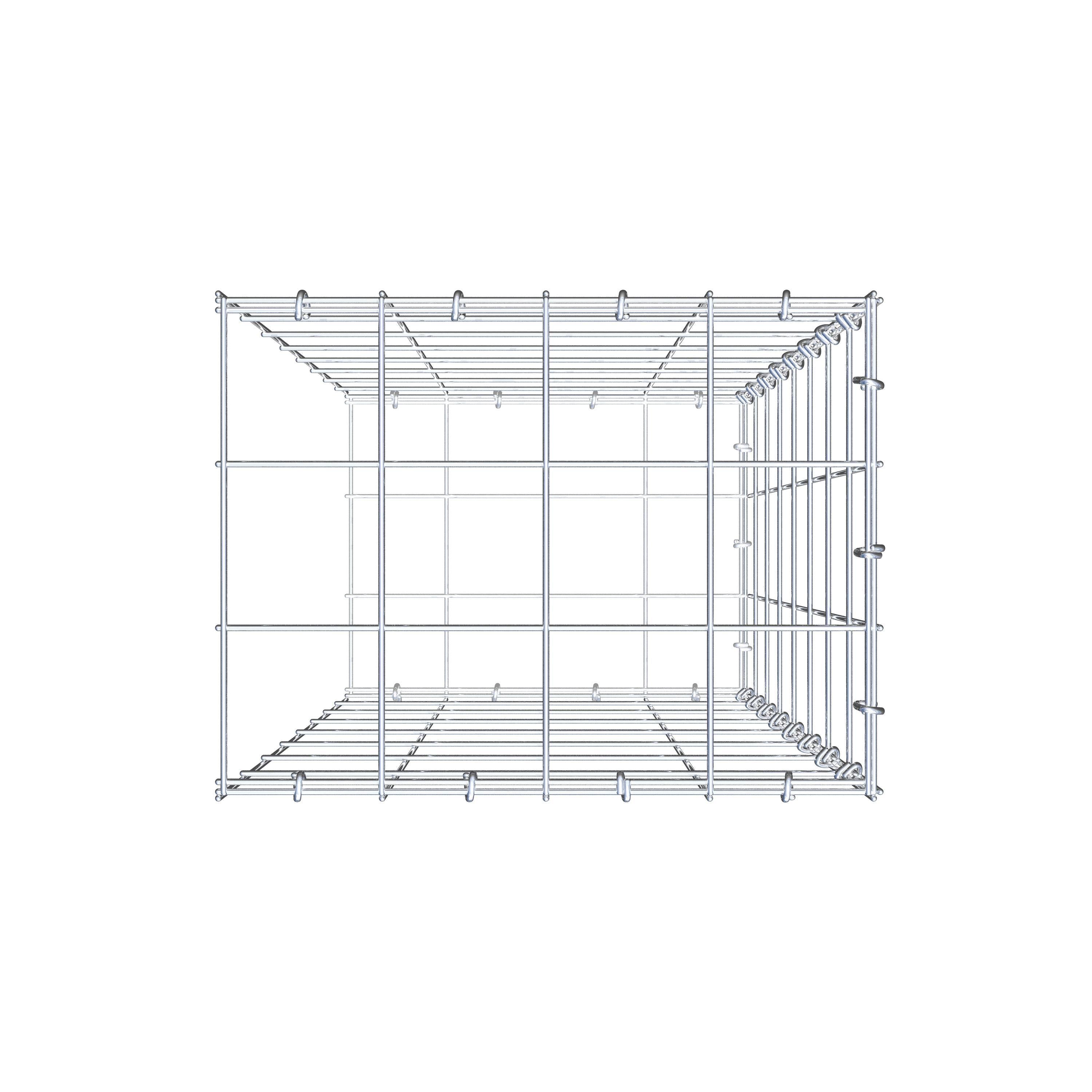 Fourche rapportée type 2 80 cm x 40 cm x 30 cm (L x H x P), mailles 10 cm x 10 cm, anneau C