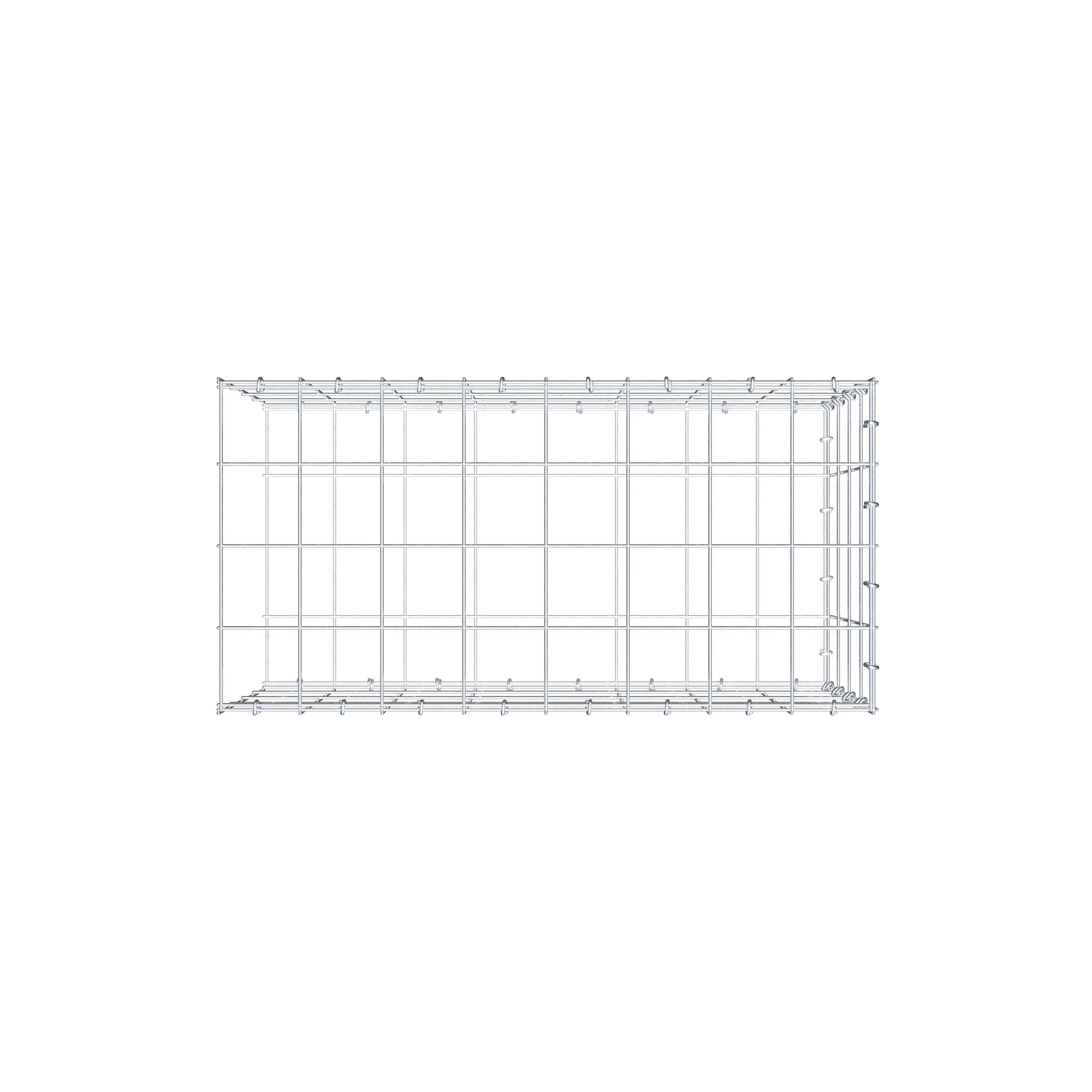 Mounted gabion type 2 80 cm x 40 cm x 40 cm (L x H x D), mesh size 10 cm x 10 cm, C-ring