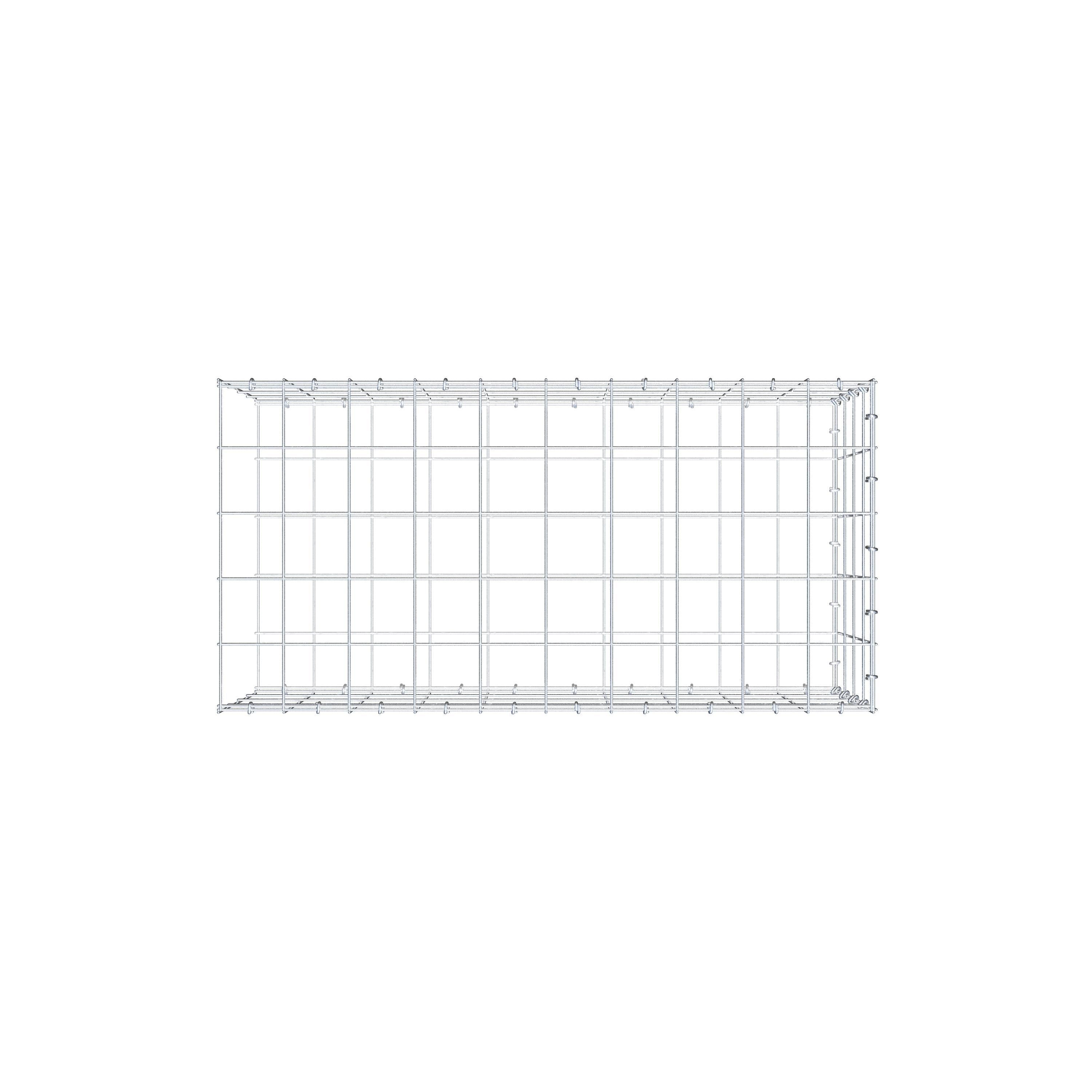 Anbaugabione Typ 2 100 cm x 40 cm x 50 cm (L x H x T), Maschenweite 10 cm x 10 cm, C-Ring
