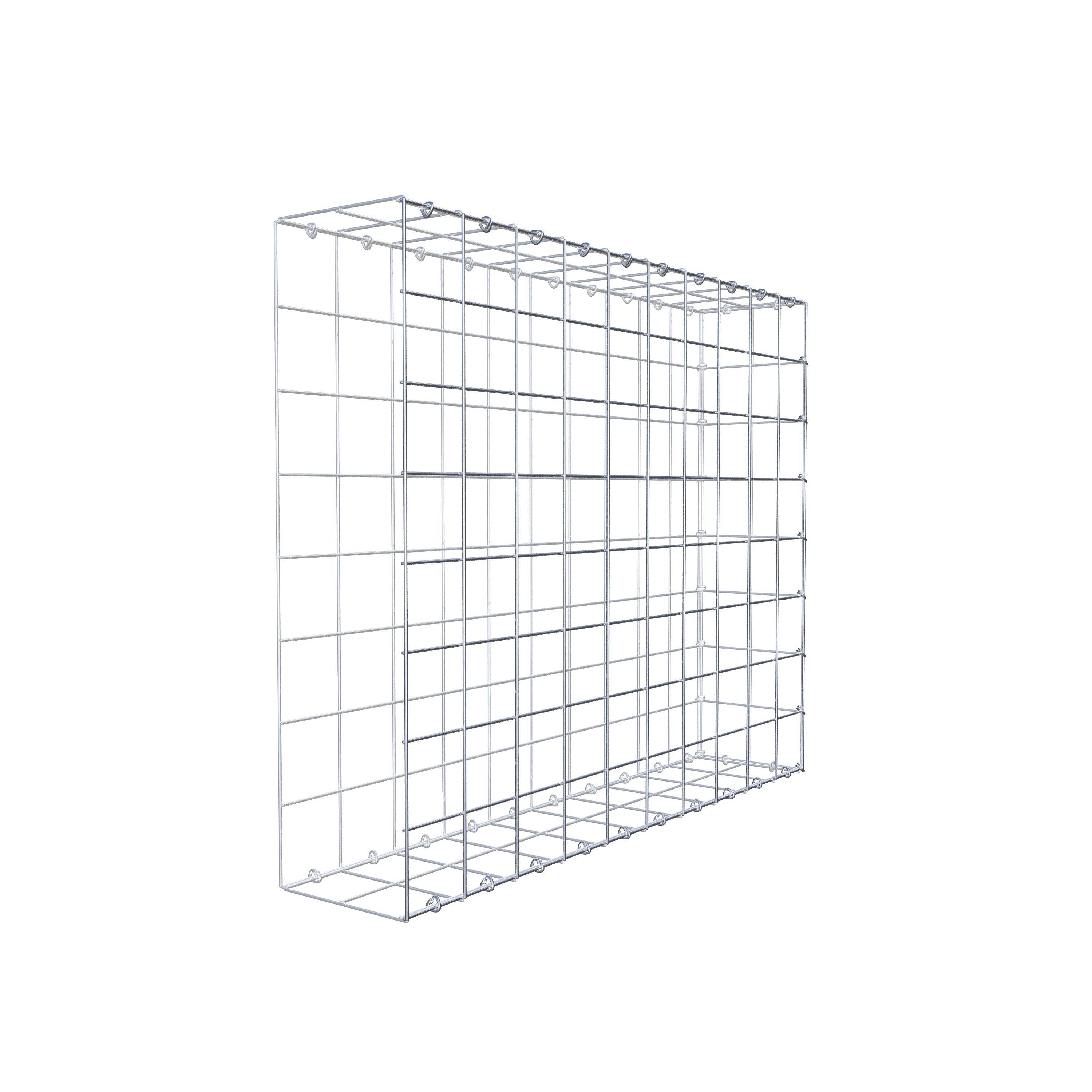 Monteret gabion type 2 100 cm x 80 cm x 20 cm (L x H x D), maskestørrelse 10 cm x 10 cm, C-ring