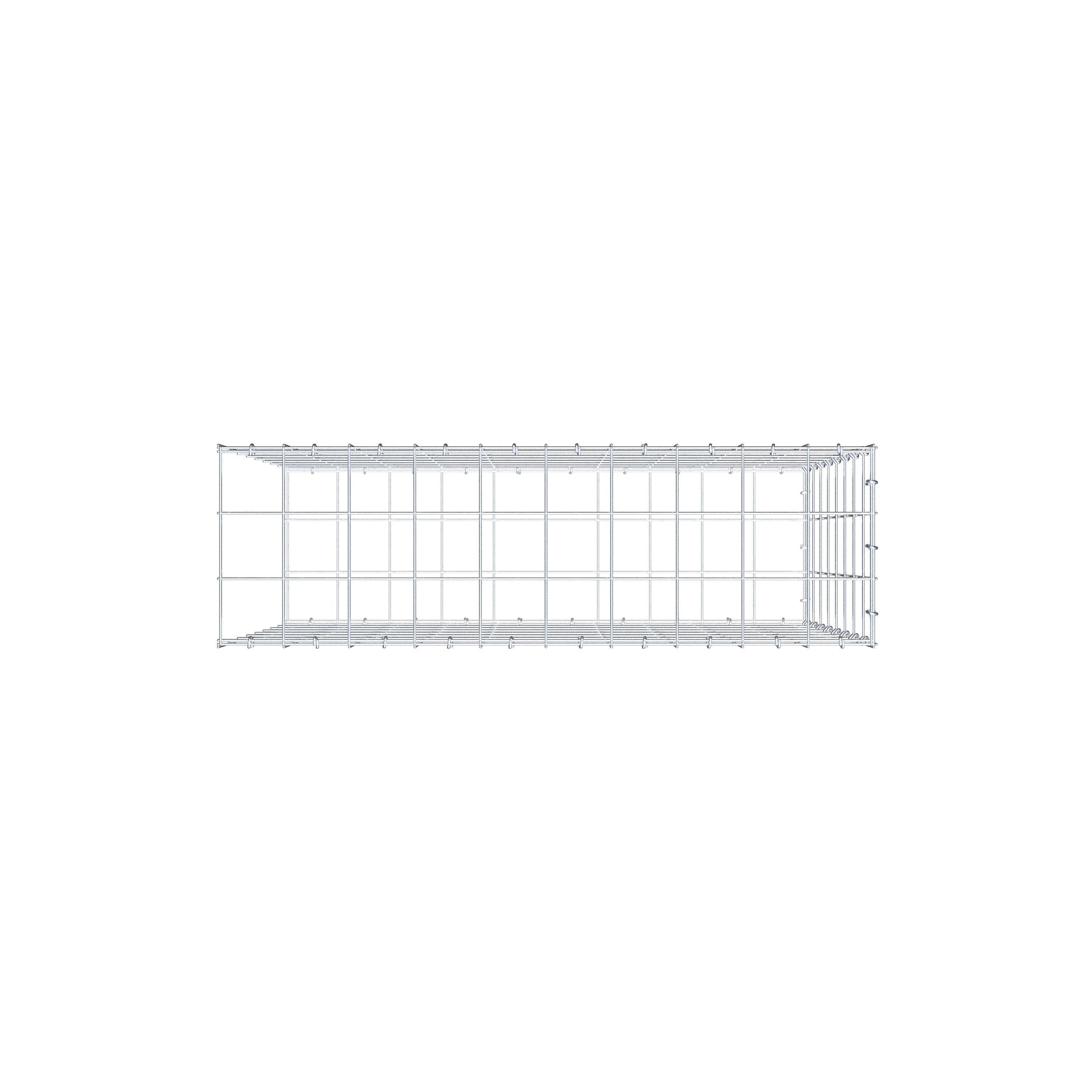 Gabbione aggiuntivo di tipo 2 100 cm x 80 cm x 30 cm (L x H x P), maglia 10 cm x 10 cm, anello a C