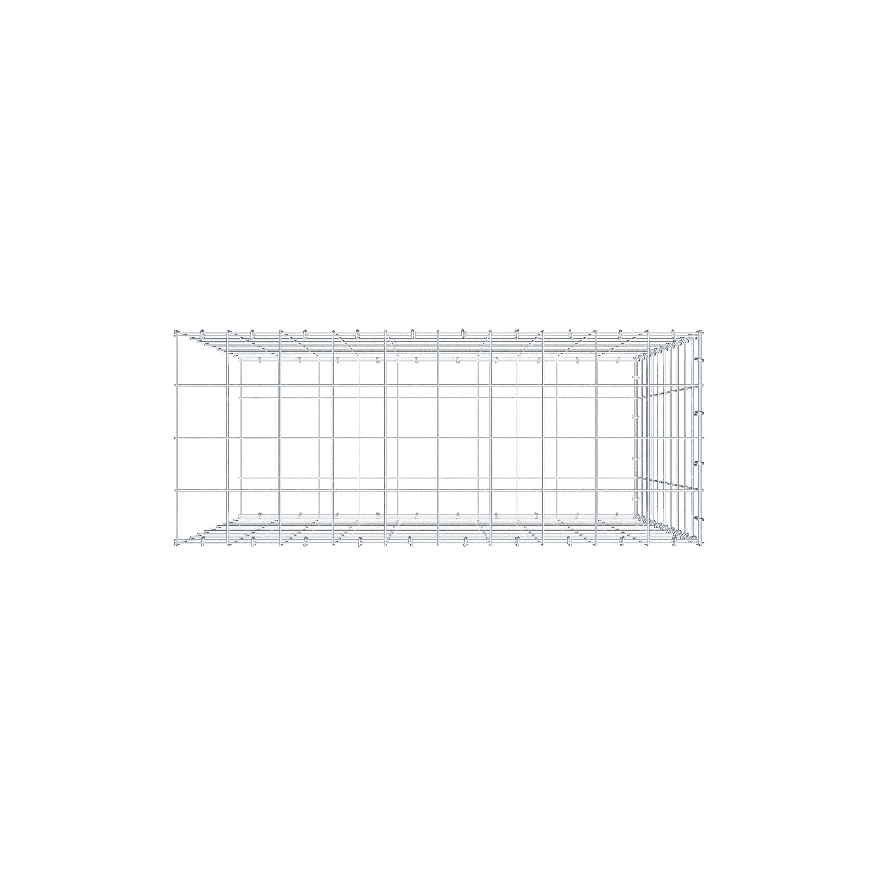 Anbaugabione Typ 2 100 cm x 100 cm x 40 cm (L x H x T), Maschenweite 10 cm x 10 cm, C-Ring