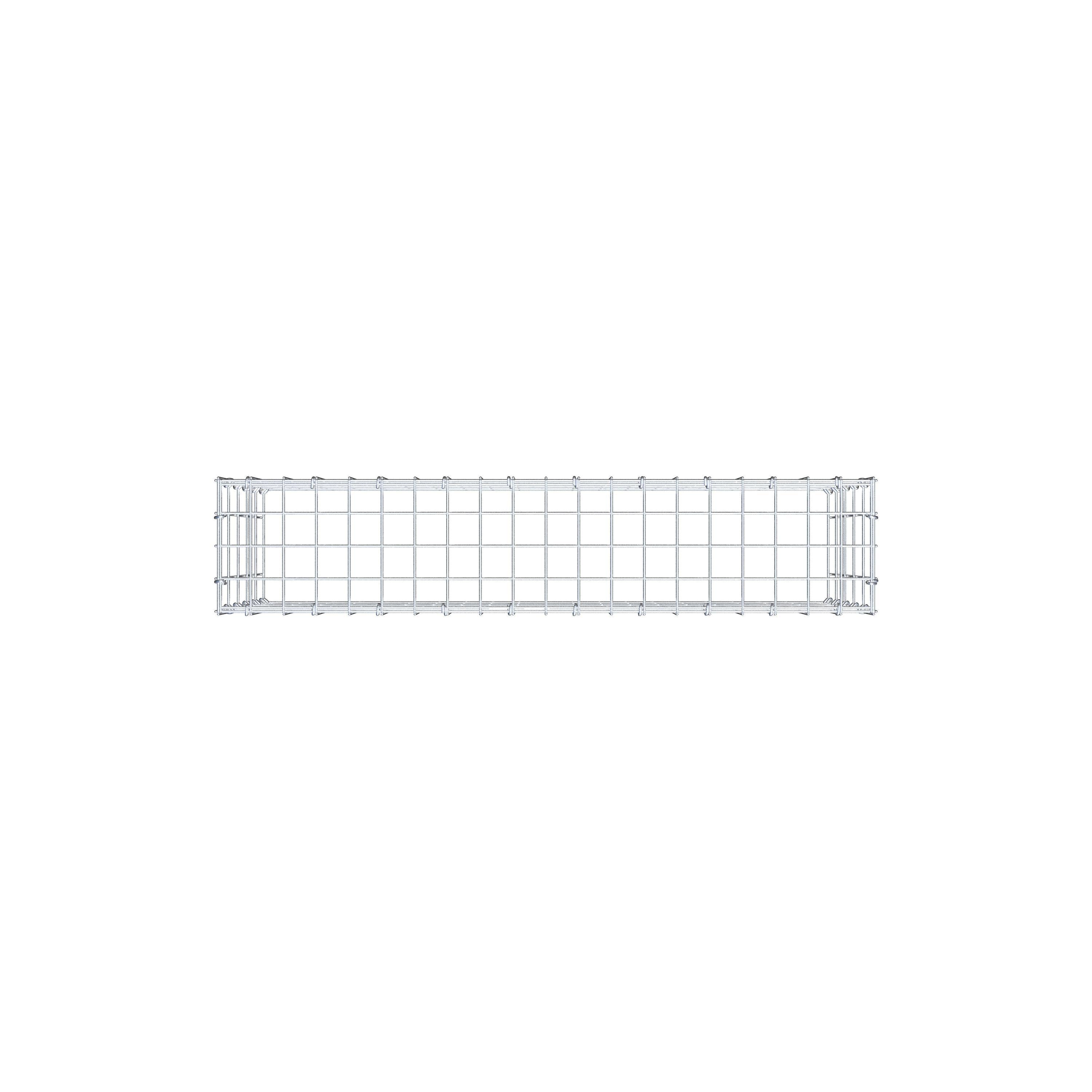 Anbaugabione Typ 3 100 cm x 50 cm x 20 cm (L x H x T), Maschenweite 5 cm x 10 cm, C-Ring