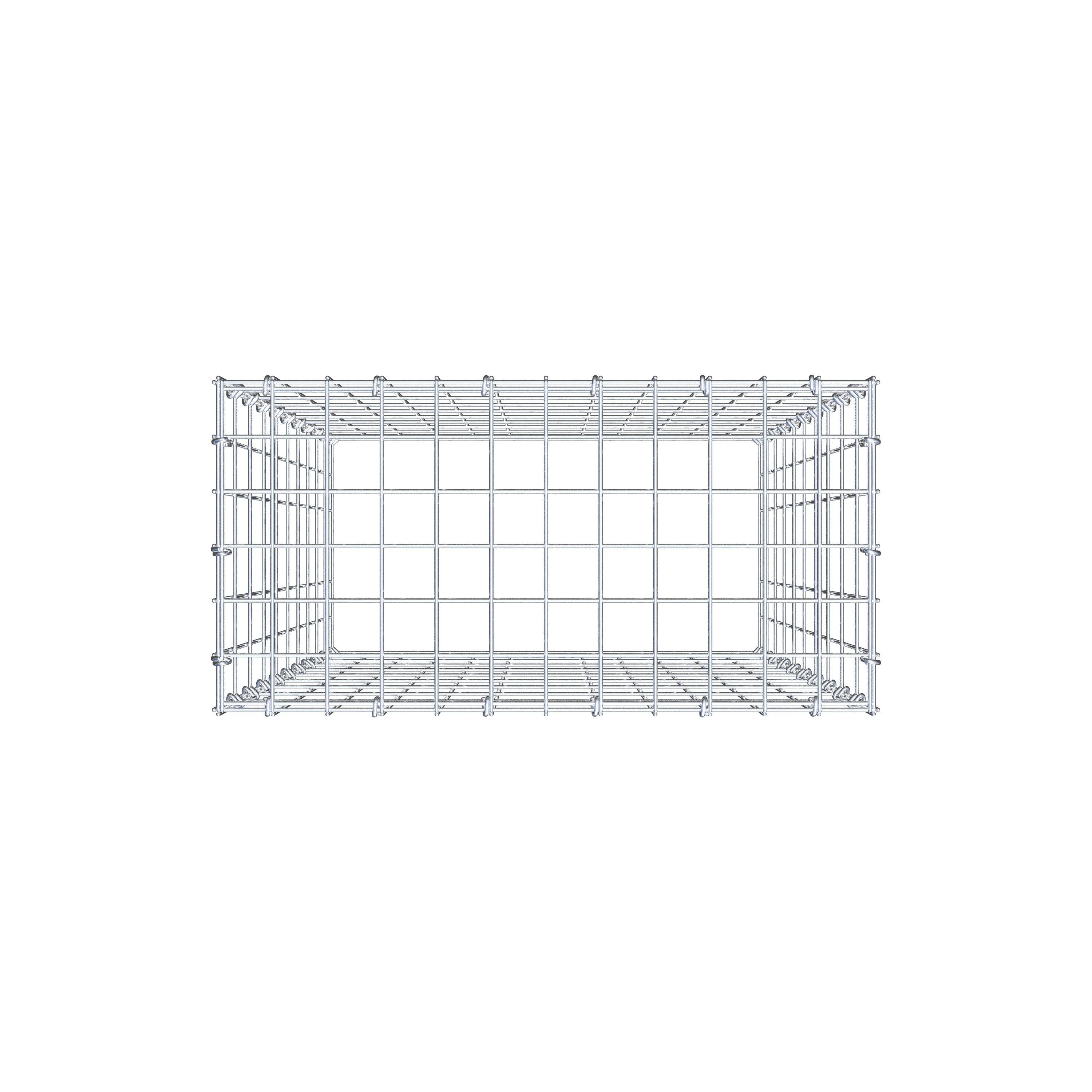 Typ 3 påbyggnadsgabion 100 cm x 60 cm x 30 cm (L x H x D), maskstorlek 5 cm x 10 cm, C-ring