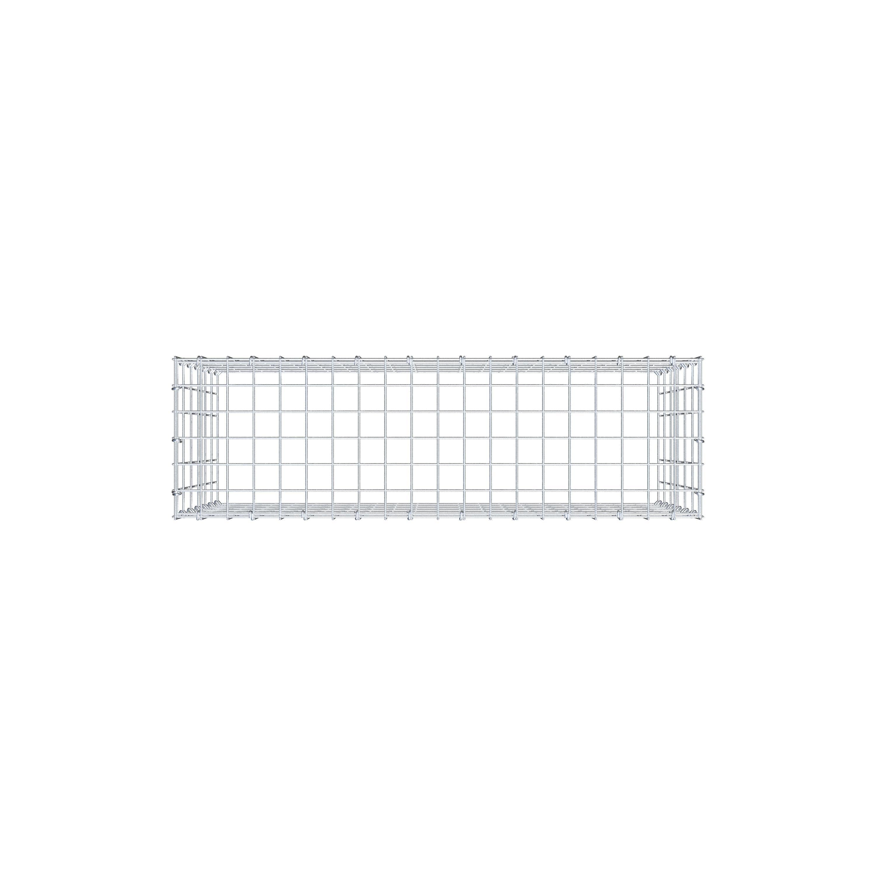 Typ 3 påbyggnadsgabion 100 cm x 60 cm x 30 cm (L x H x D), maskstorlek 5 cm x 10 cm, C-ring