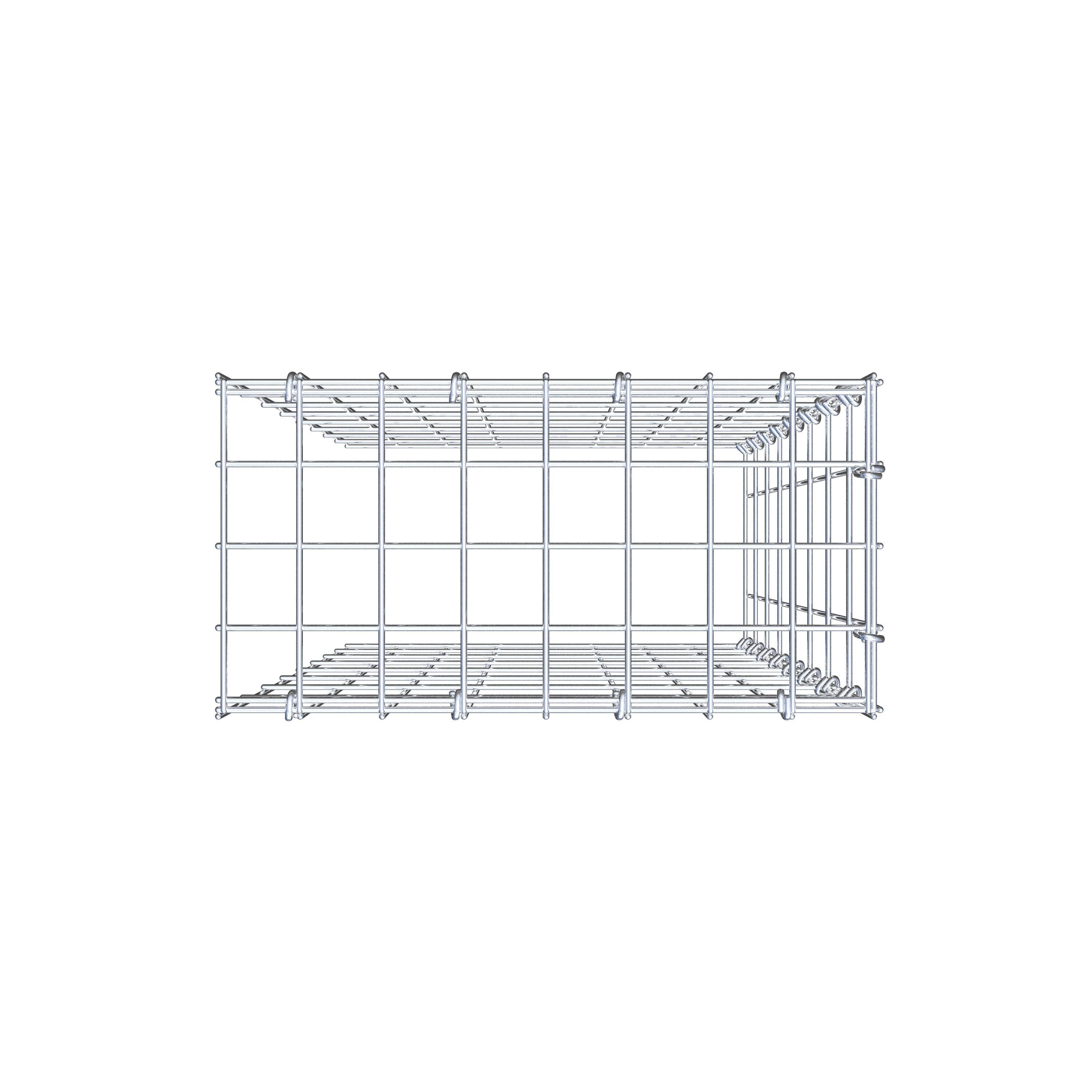 Monteret gabion type 4 80 cm x 40 cm x 20 cm (L x H x D), maskestørrelse 5 cm x 10 cm, C-ring