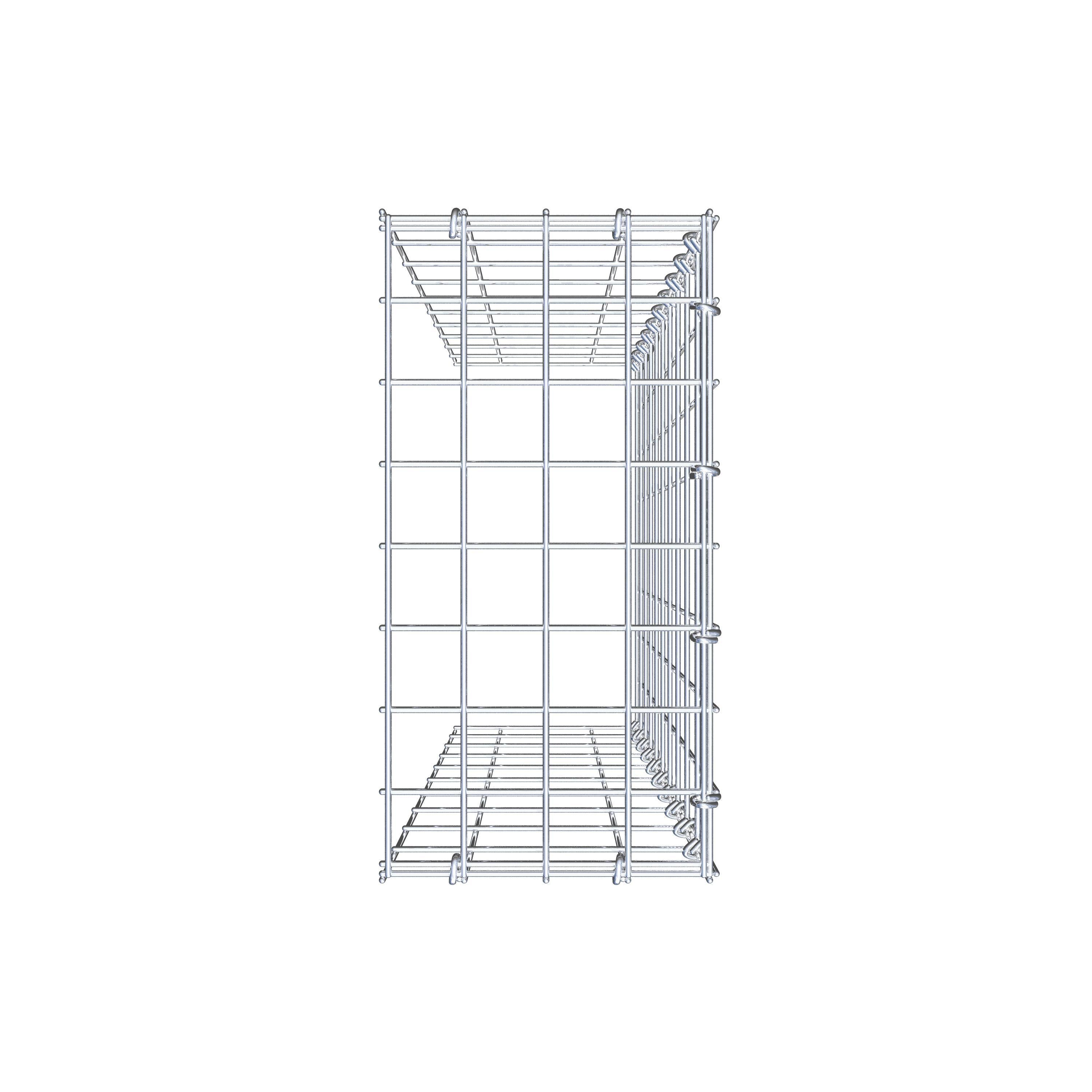 Opzetpaal type 4 100 cm x 20 cm x 40 cm (L x H x D), maaswijdte 5 cm x 10 cm, C-ring