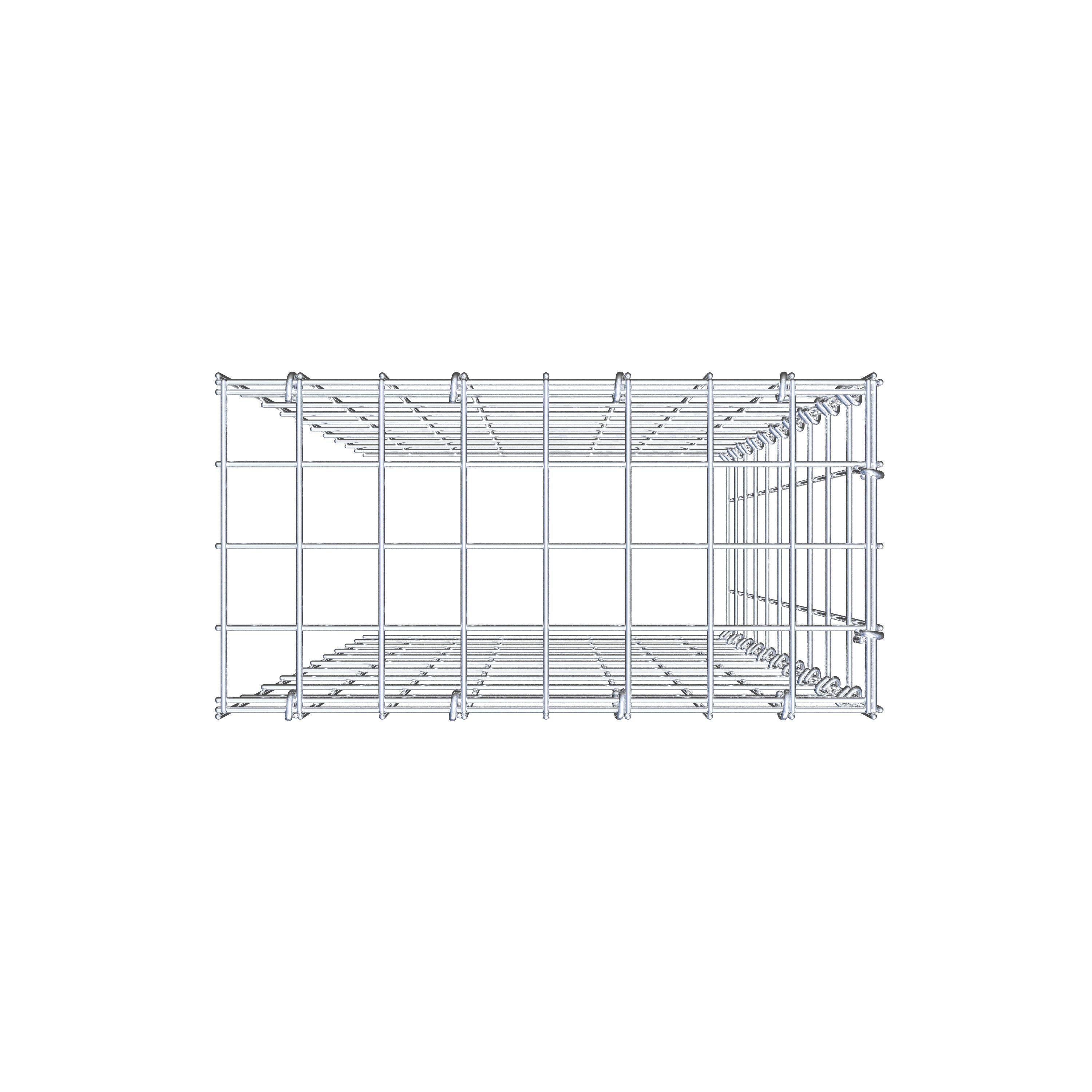 Opzetpaal type 4 100 cm x 40 cm x 20 cm (L x H x D), maaswijdte 5 cm x 10 cm, C-ring