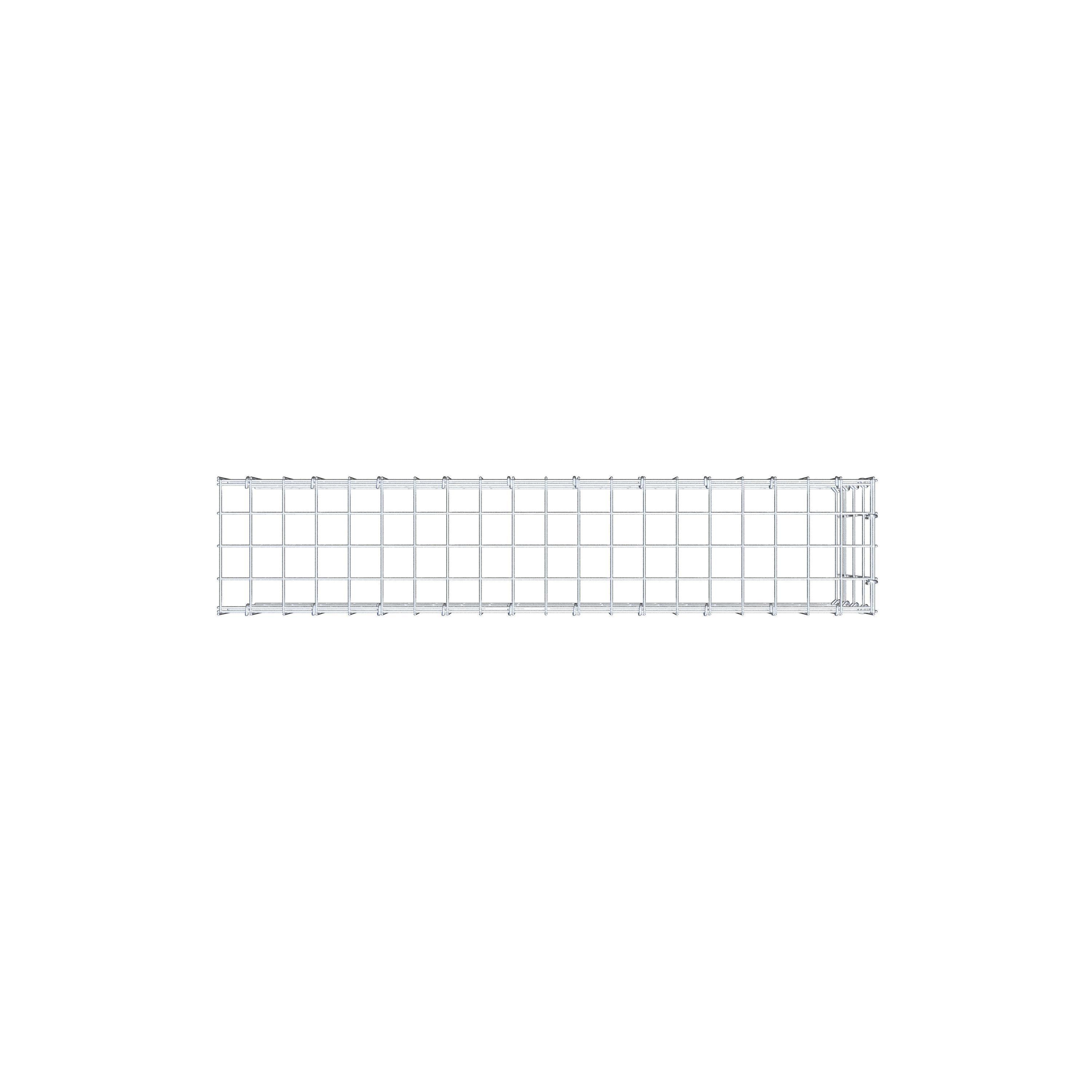 Opzetpaal type 4 100 cm x 40 cm x 20 cm (L x H x D), maaswijdte 5 cm x 10 cm, C-ring