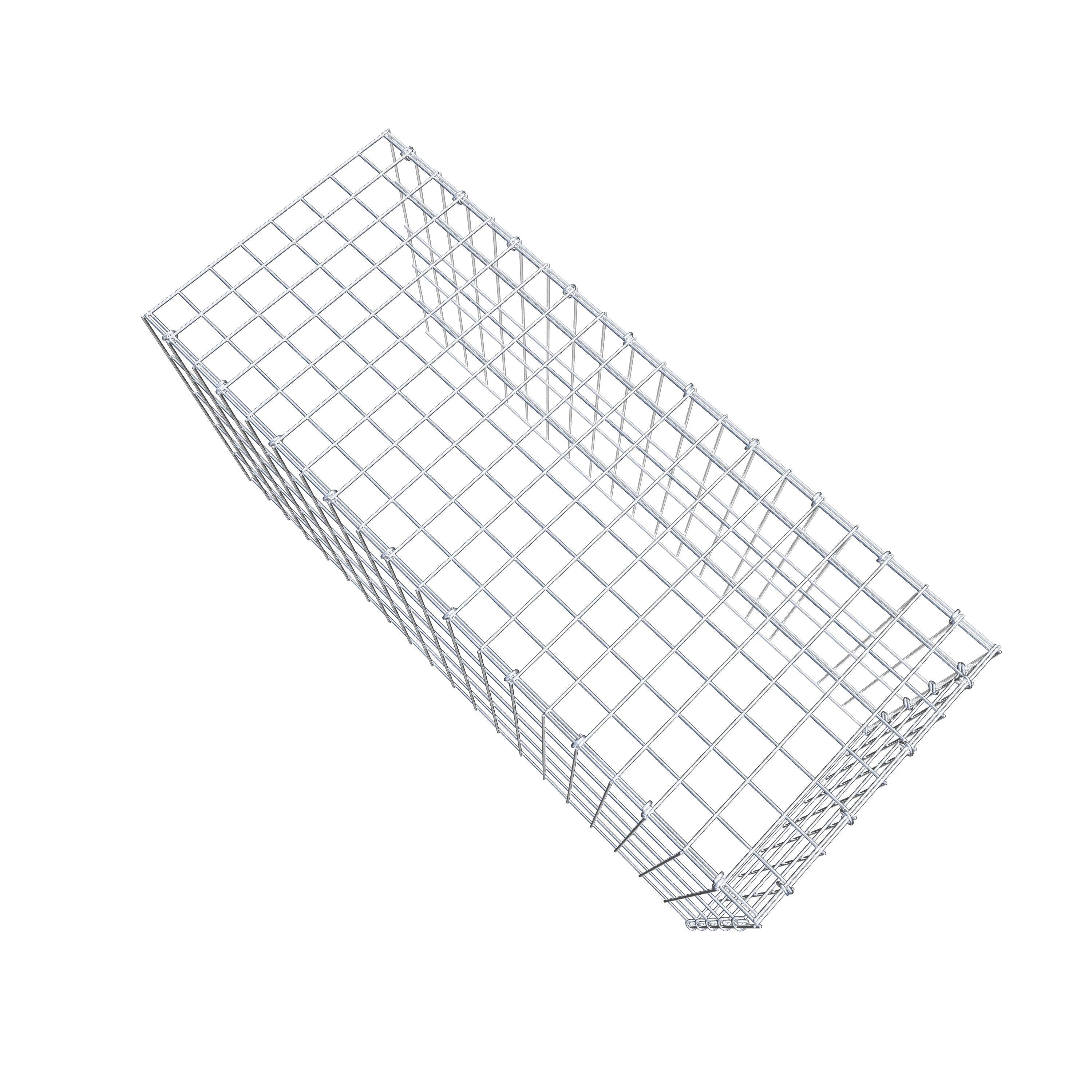 Typ 4 påbyggnadsgabion 100 cm x 50 cm x 40 cm (L x H x D), maskstorlek 5 cm x 10 cm, C-ring