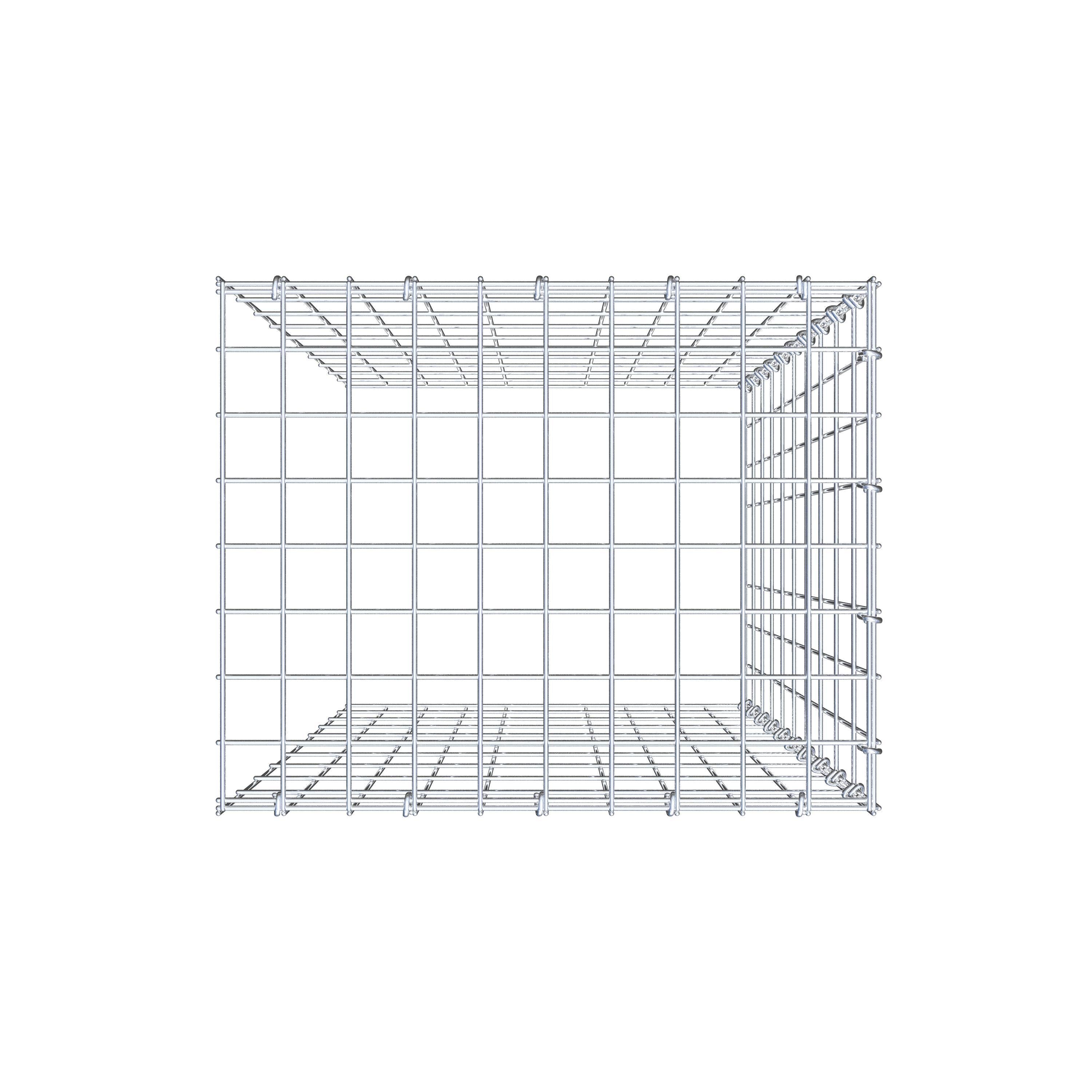Typ 4 påbyggnadsgabion 100 cm x 50 cm x 40 cm (L x H x D), maskstorlek 5 cm x 10 cm, C-ring