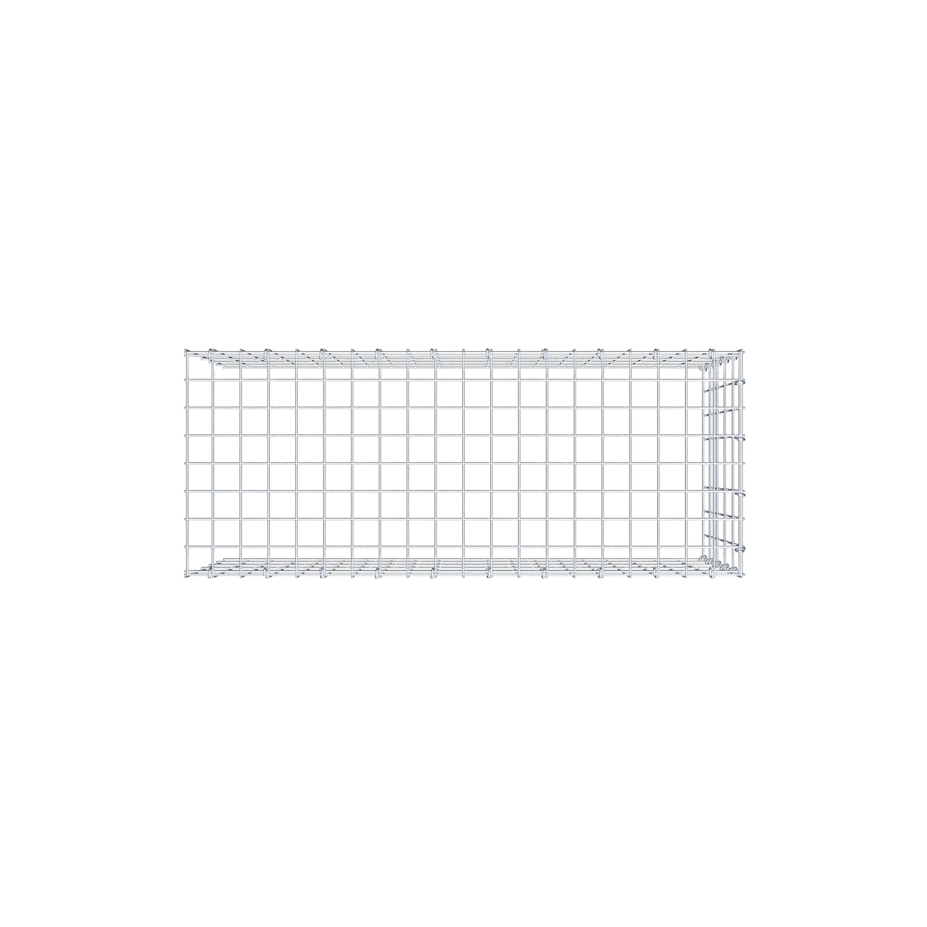Typ 4 påbyggnadsgabion 100 cm x 50 cm x 40 cm (L x H x D), maskstorlek 5 cm x 10 cm, C-ring