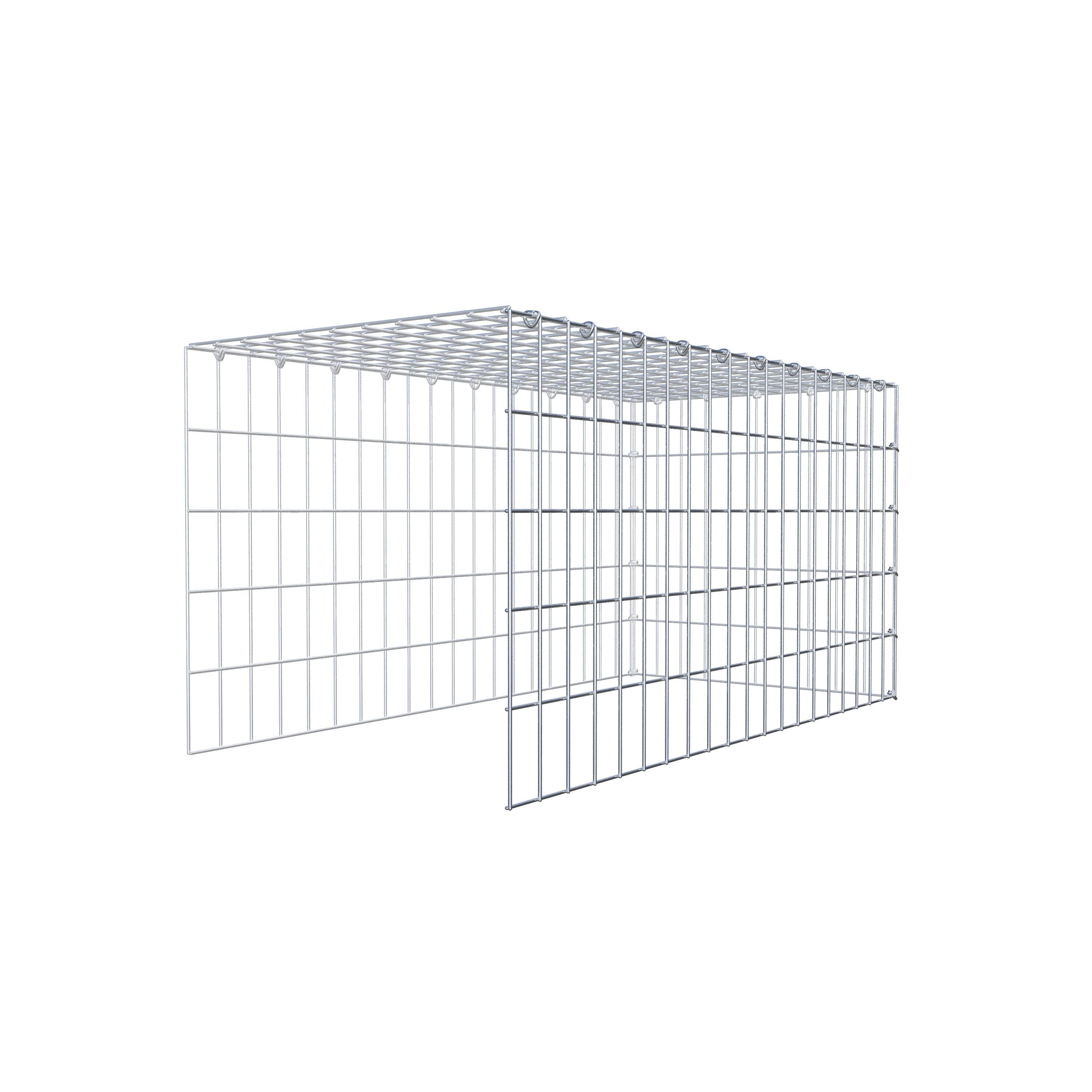 Opbouw schanskorf type 4 100 cm x 50 cm x 50 cm (L x H x D), maaswijdte 5 cm x 10 cm, C-ring