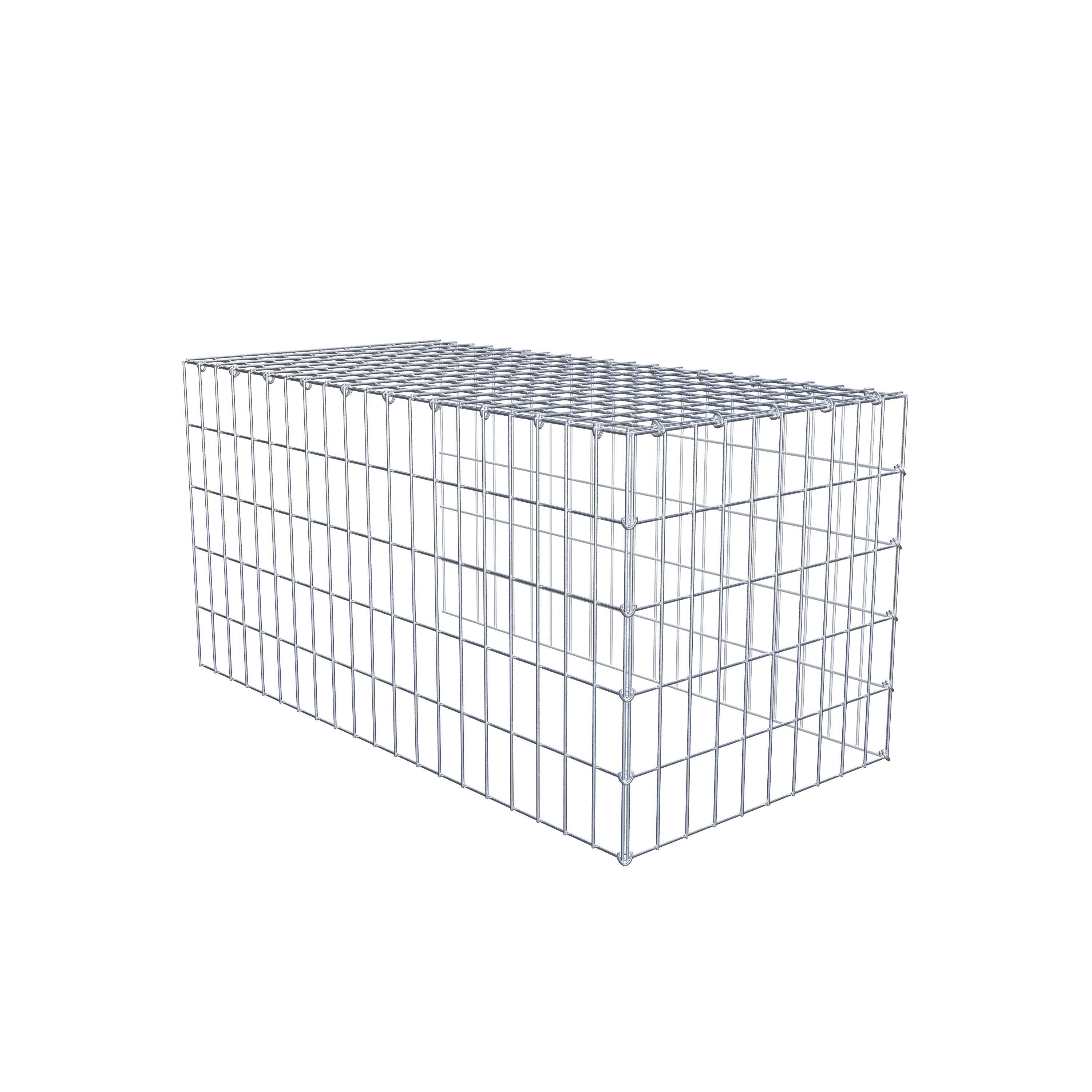 Opbouw schanskorf type 4 100 cm x 50 cm x 50 cm (L x H x D), maaswijdte 5 cm x 10 cm, C-ring