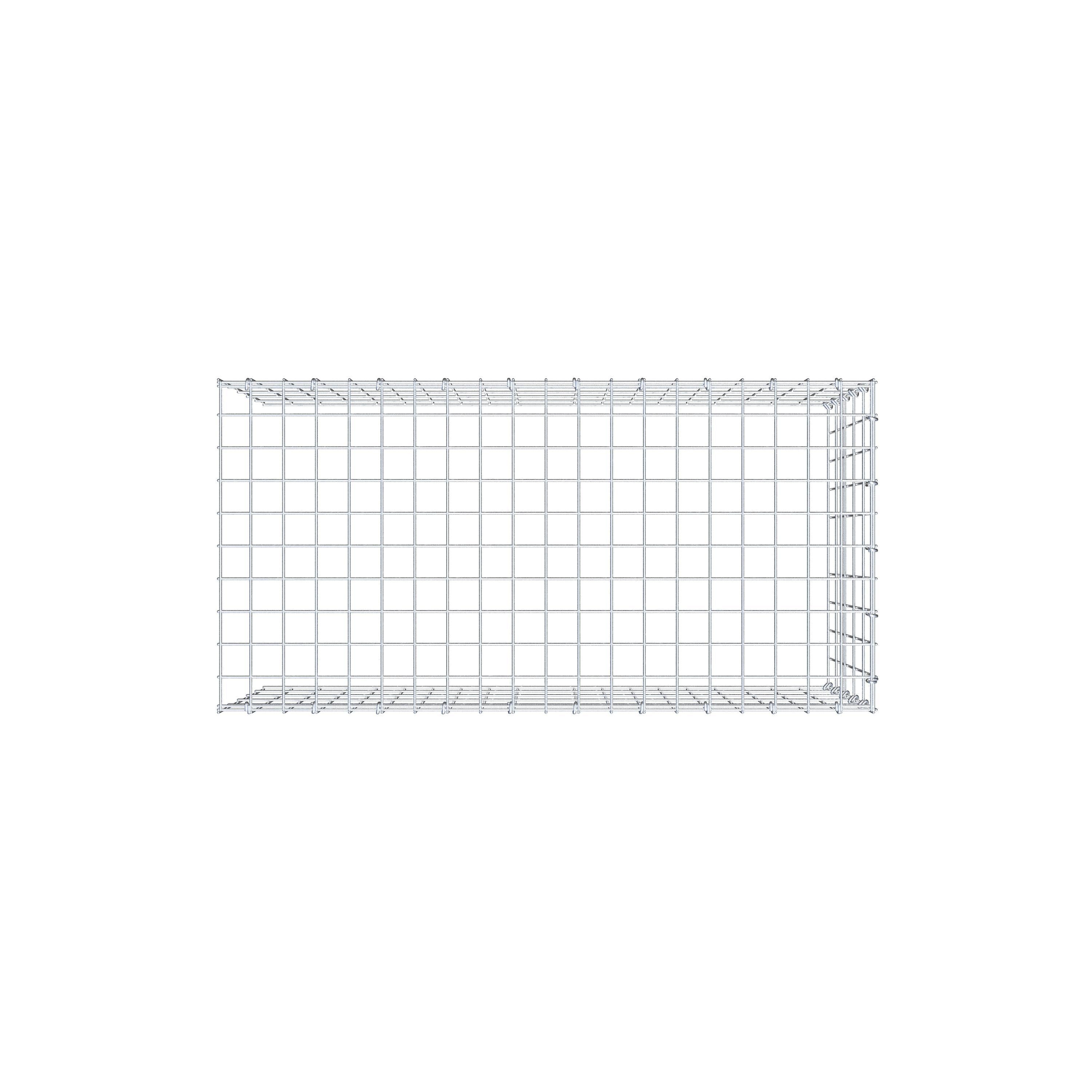 Opbouw schanskorf type 4 100 cm x 50 cm x 50 cm (L x H x D), maaswijdte 5 cm x 10 cm, C-ring