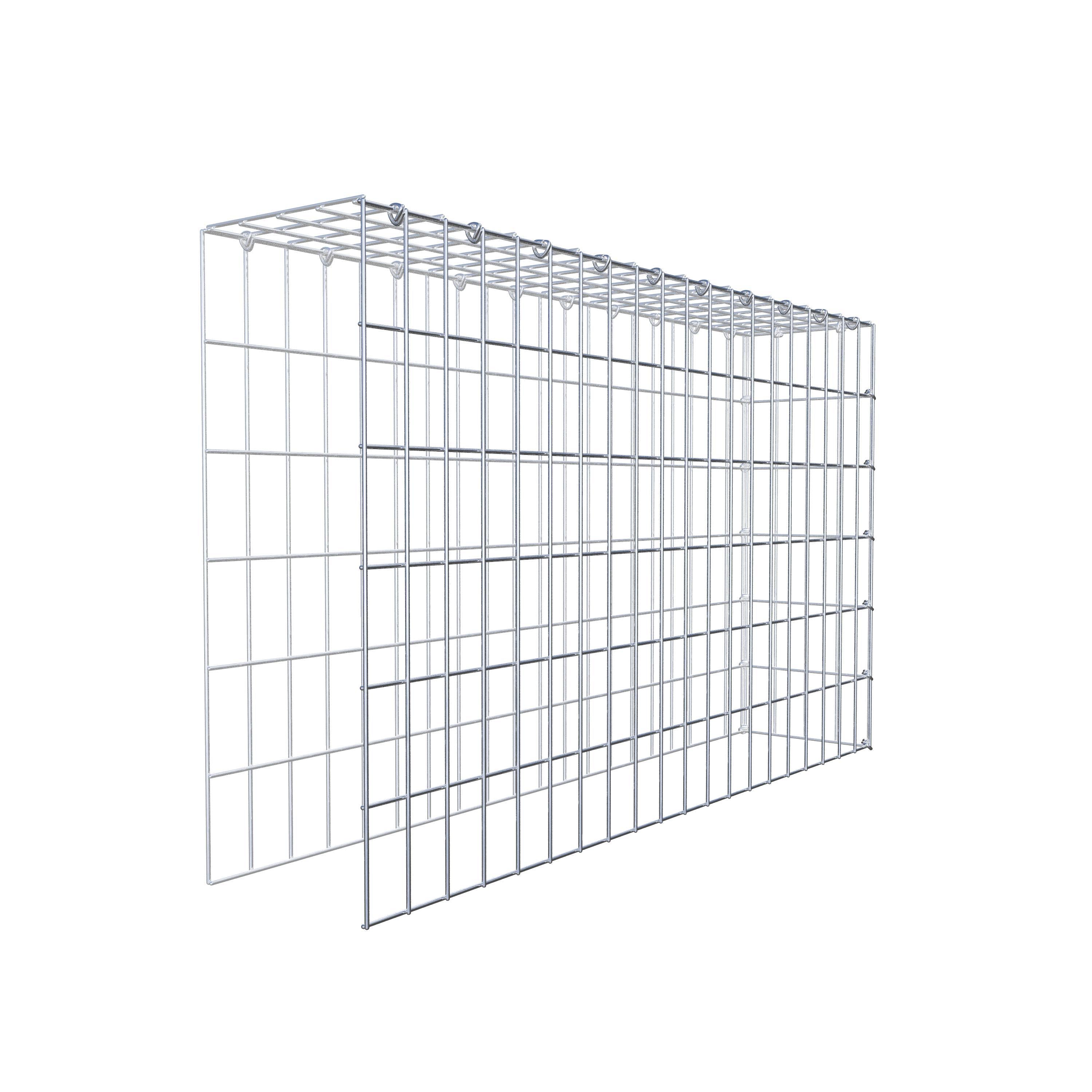 Typ 4 påbyggnadsgabion 100 cm x 60 cm x 20 cm (L x H x D), maskstorlek 5 cm x 10 cm, C-ring
