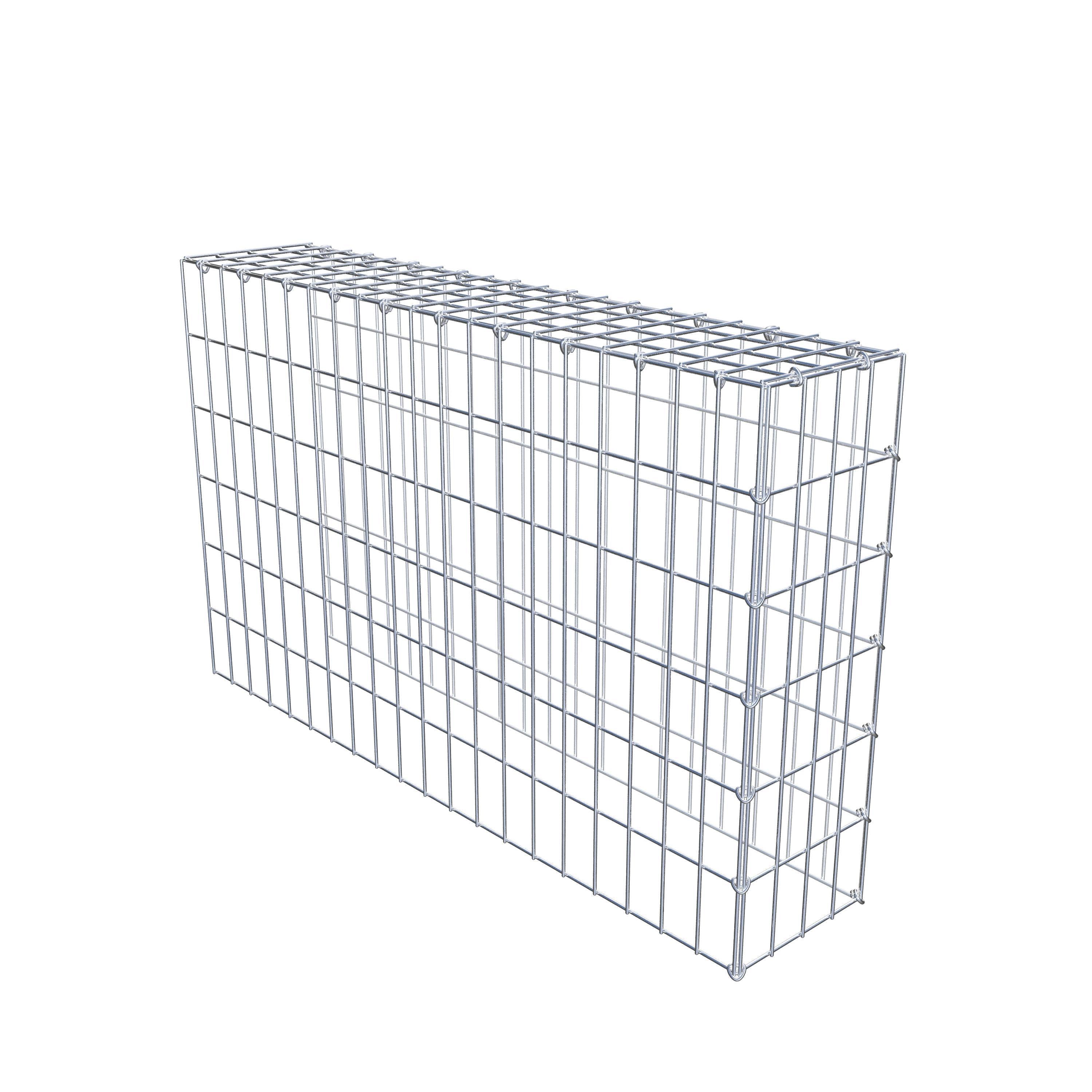 Typ 4 påbyggnadsgabion 100 cm x 60 cm x 20 cm (L x H x D), maskstorlek 5 cm x 10 cm, C-ring