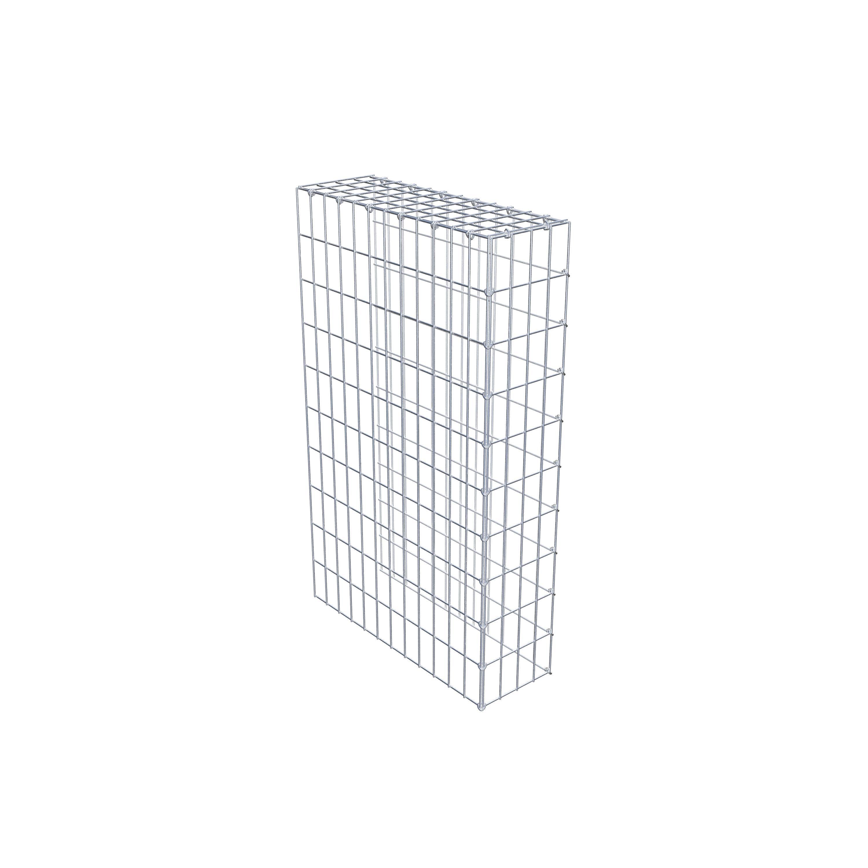 Typ 4 påbyggnadsgabion 100 cm x 60 cm x 20 cm (L x H x D), maskstorlek 5 cm x 10 cm, C-ring