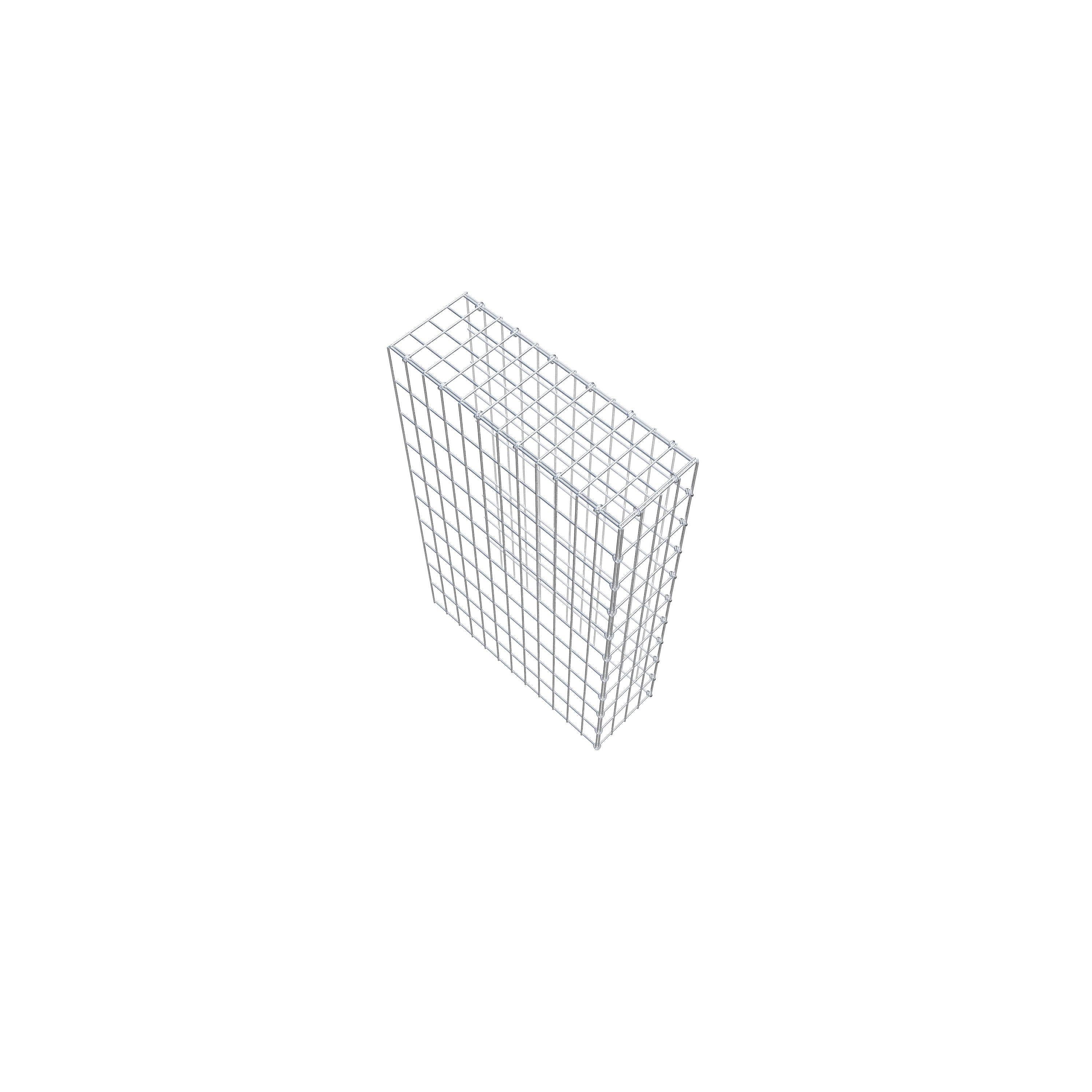 Typ 4 påbyggnadsgabion 100 cm x 60 cm x 20 cm (L x H x D), maskstorlek 5 cm x 10 cm, C-ring