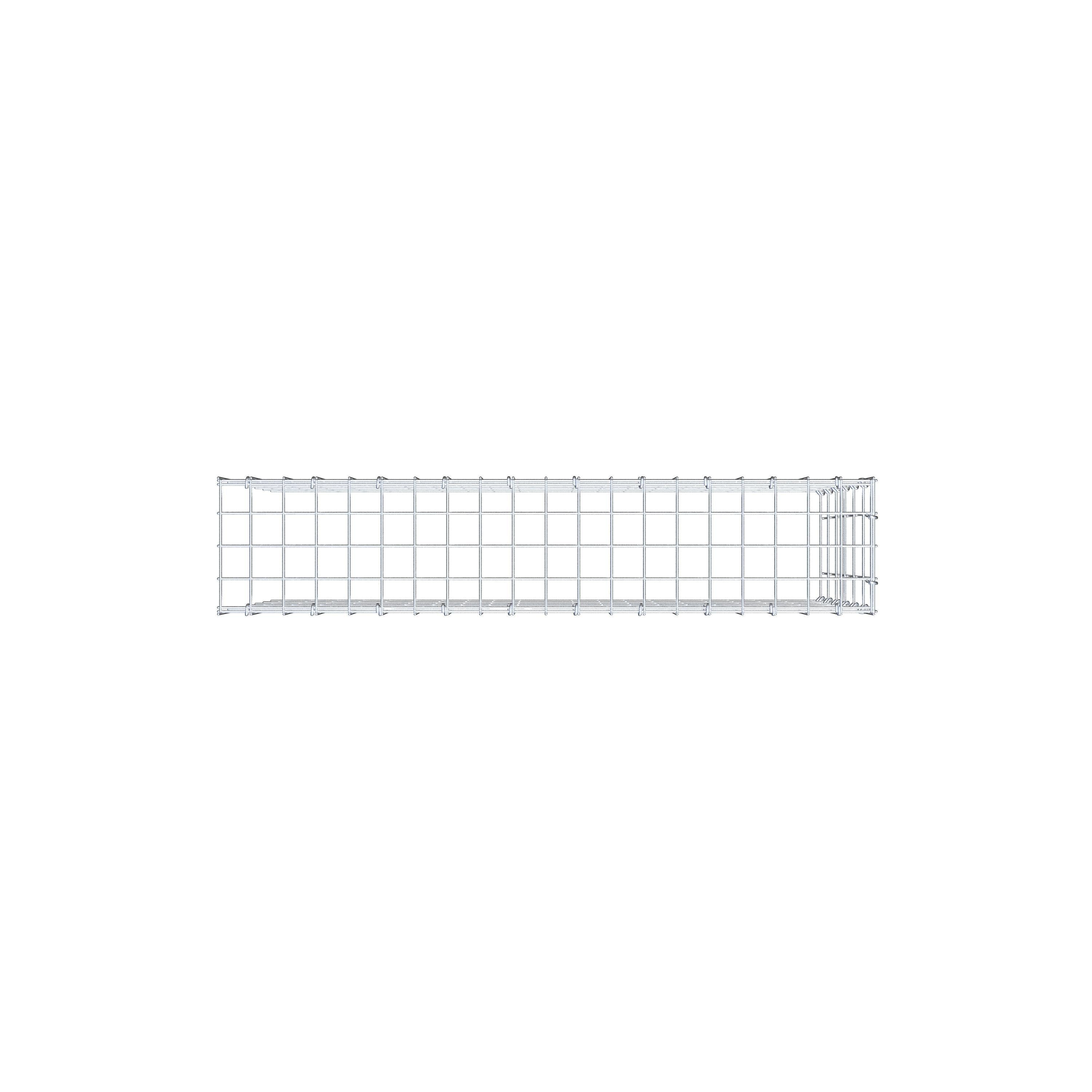 Typ 4 påbyggnadsgabion 100 cm x 60 cm x 20 cm (L x H x D), maskstorlek 5 cm x 10 cm, C-ring
