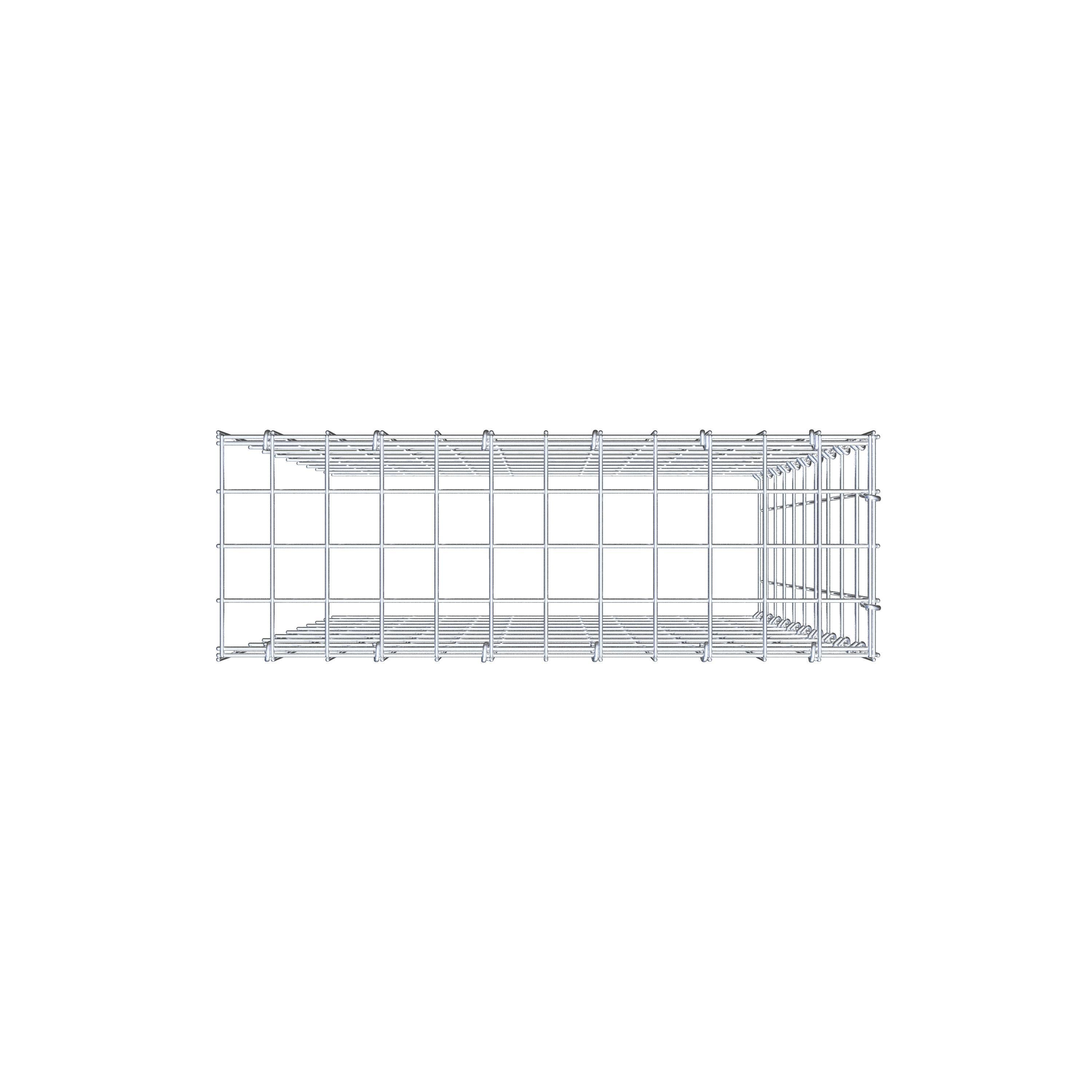 Typ 4 påbyggnadsgabion 100 cm x 60 cm x 20 cm (L x H x D), maskstorlek 5 cm x 10 cm, C-ring