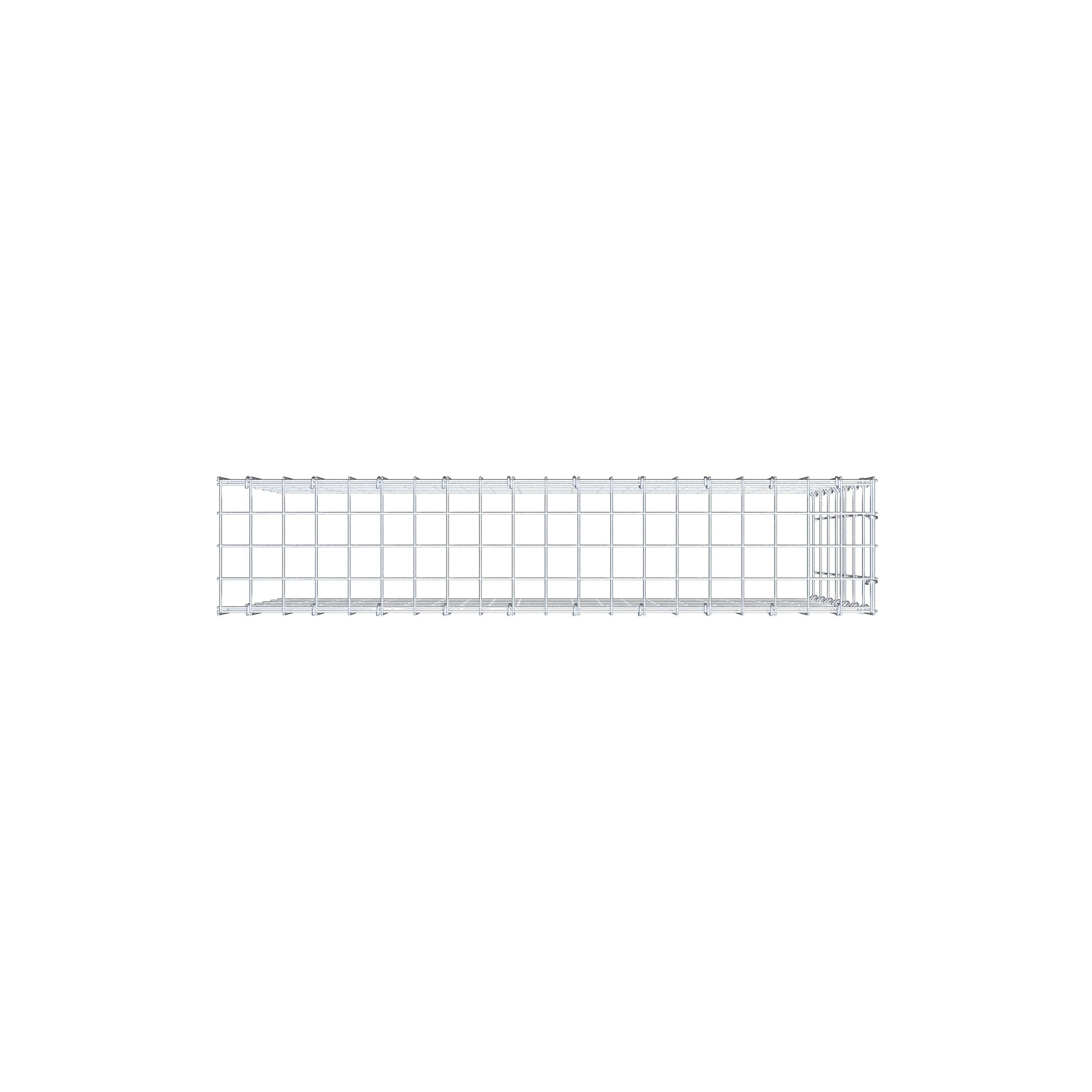 Fourche rapportée type 4 100 cm x 70 cm x 20 cm (L x H x P), mailles 5 cm x 10 cm, anneau en C