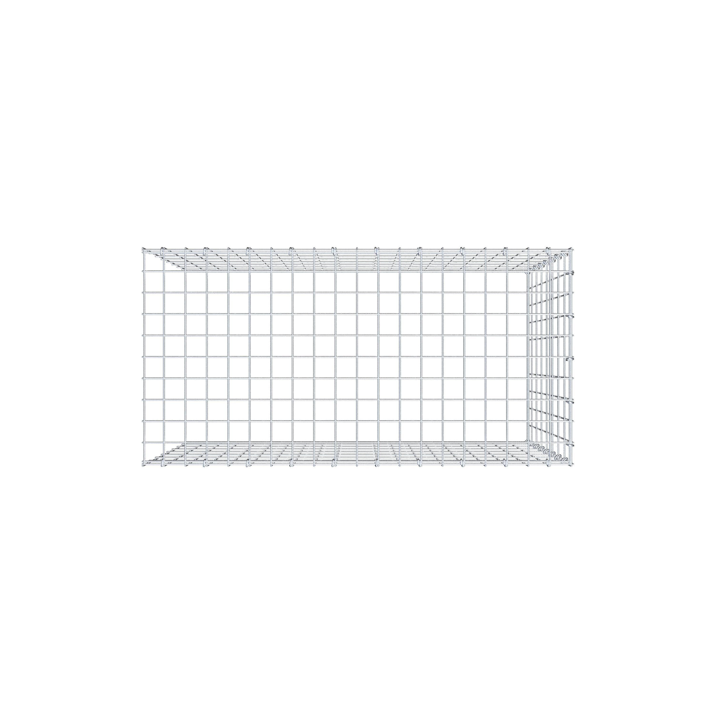 Opzetpaal type 4 100 cm x 80 cm x 50 cm (L x H x D), maaswijdte 5 cm x 10 cm, C-ring