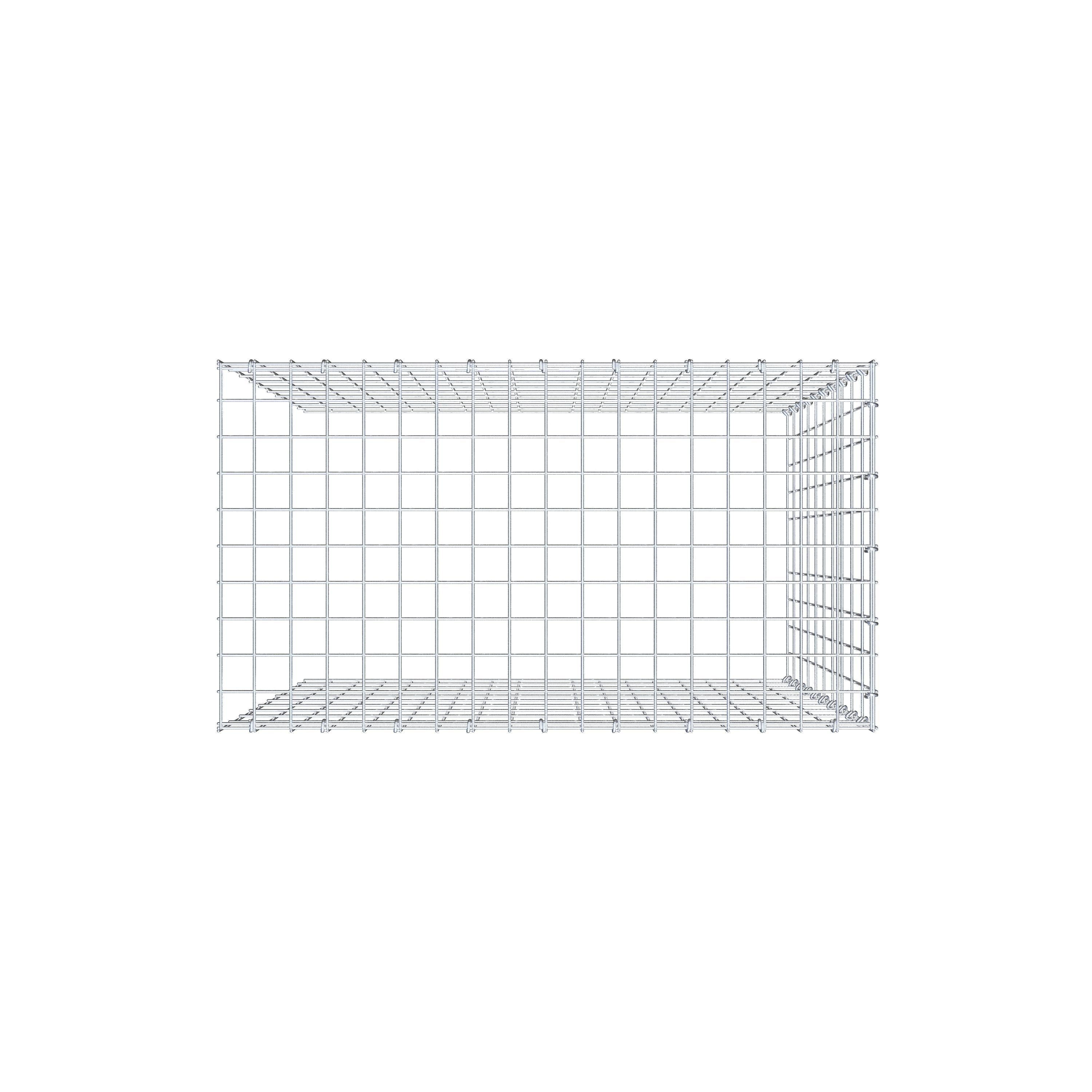 Monteret gabion type 4 100 cm x 90 cm x 50 cm (L x H x D), maskestørrelse 5 cm x 10 cm, C-ring