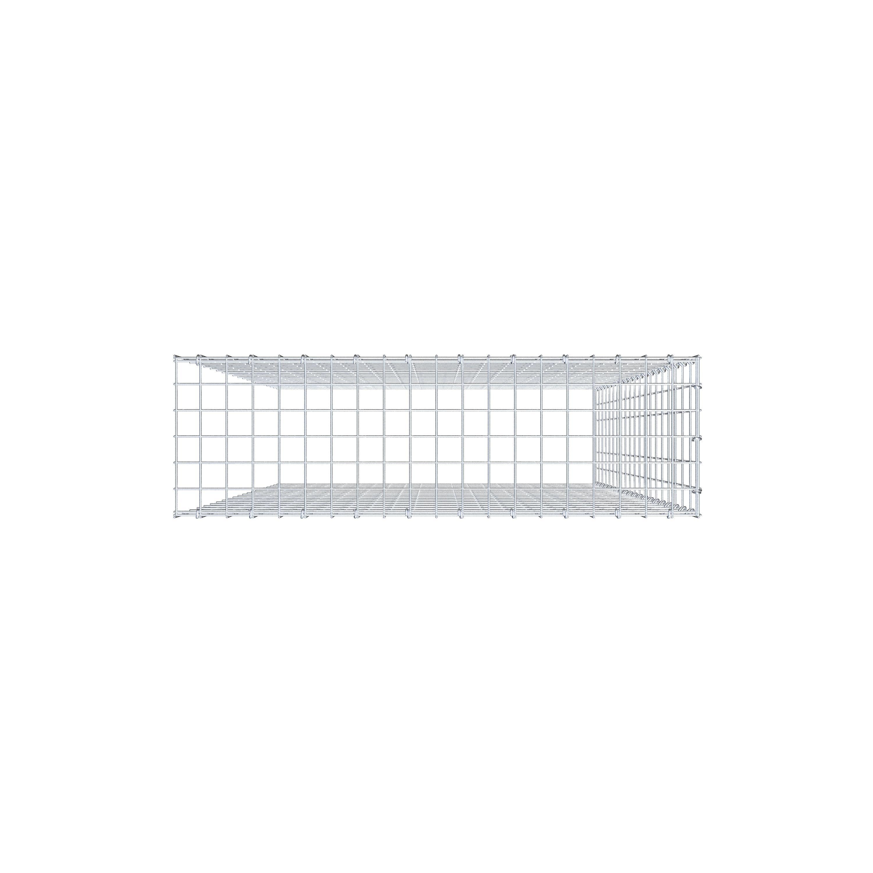 Fourche rapportée type 4 200 cm x 100 cm x 30 cm (L x H x P), mailles 5 cm x 10 cm, anneau en C