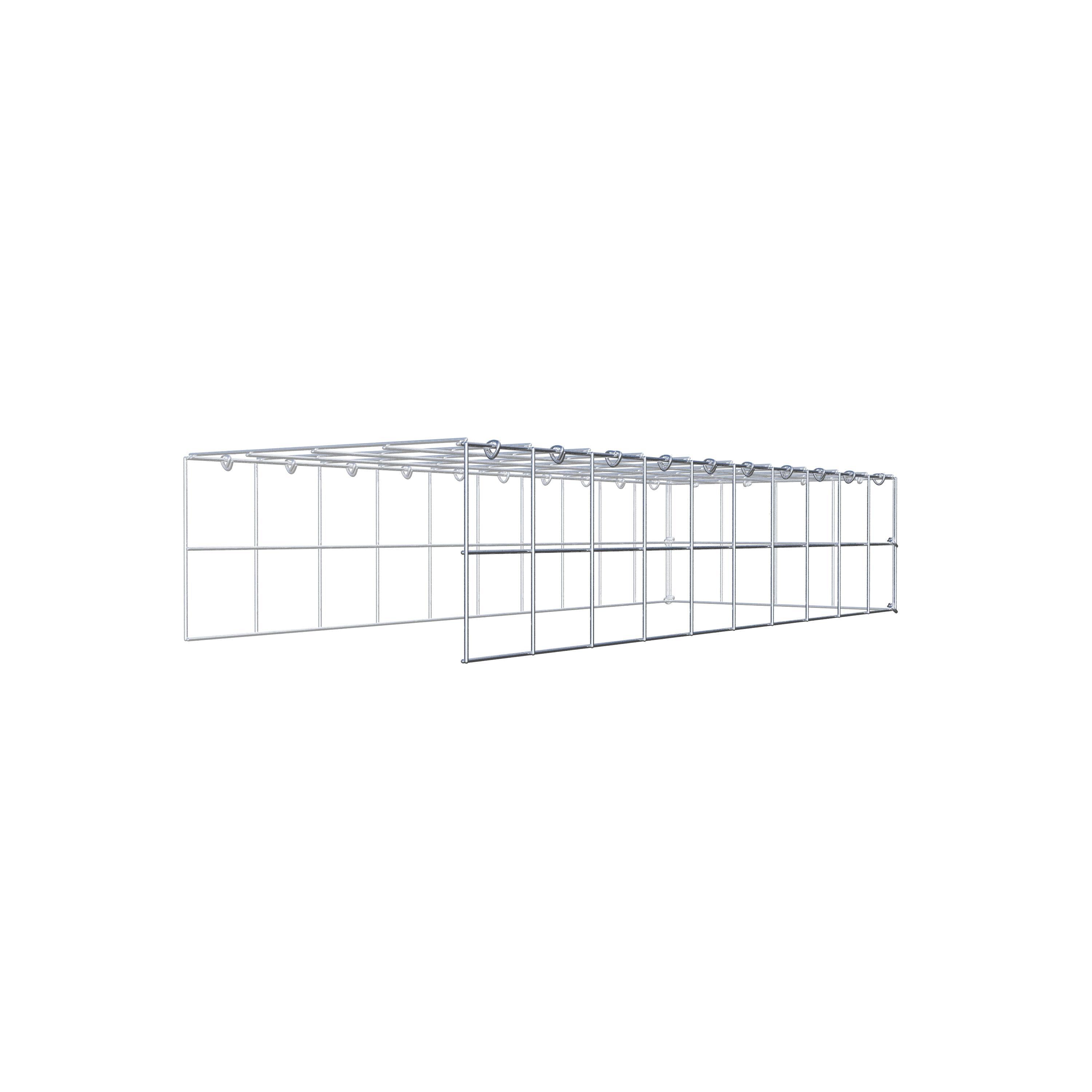 Type 4 oplegkorf 100 cm x 20 cm x 40 cm (L x H x D), maaswijdte 10 cm x 10 cm, C-ring