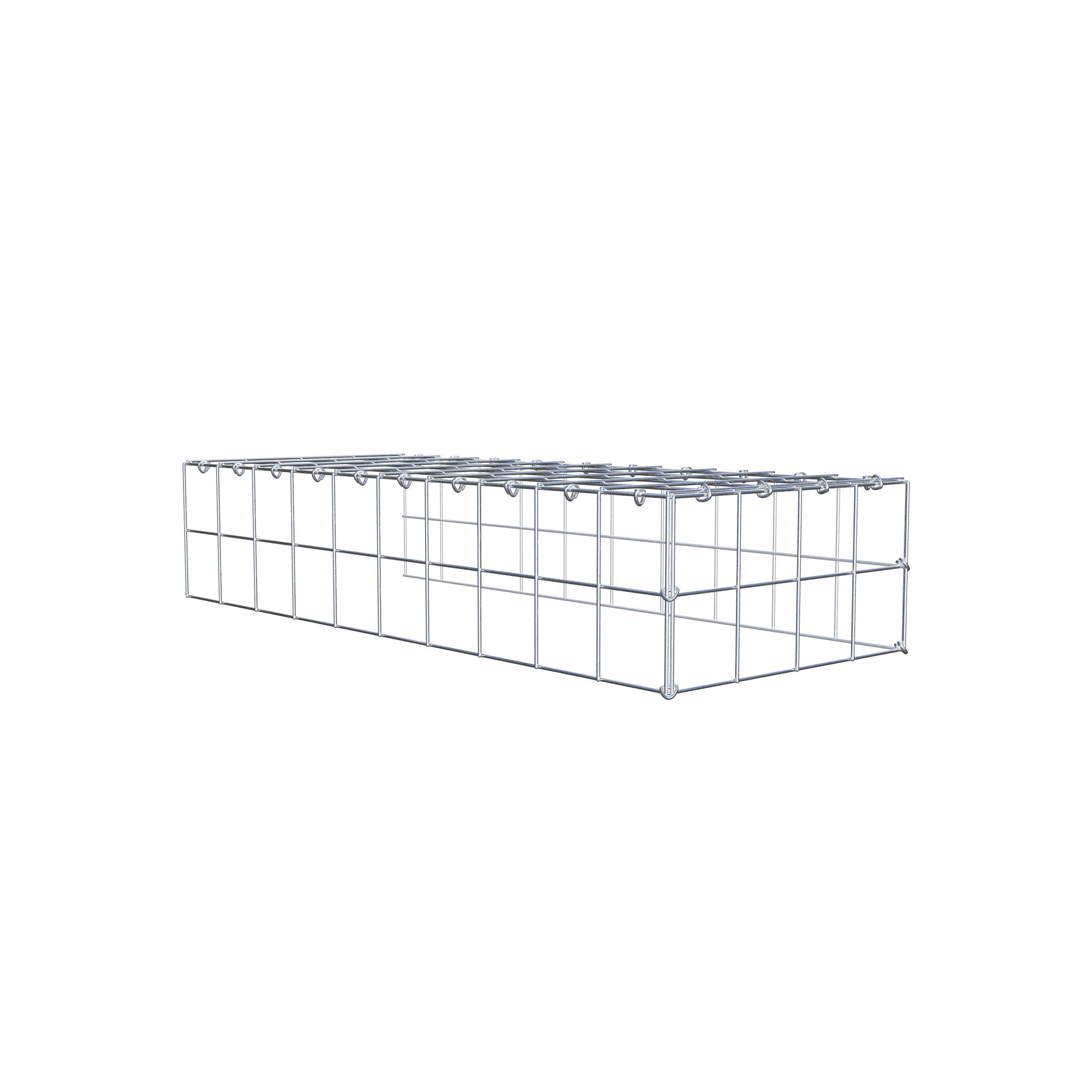 Type 4 oplegkorf 100 cm x 20 cm x 40 cm (L x H x D), maaswijdte 10 cm x 10 cm, C-ring