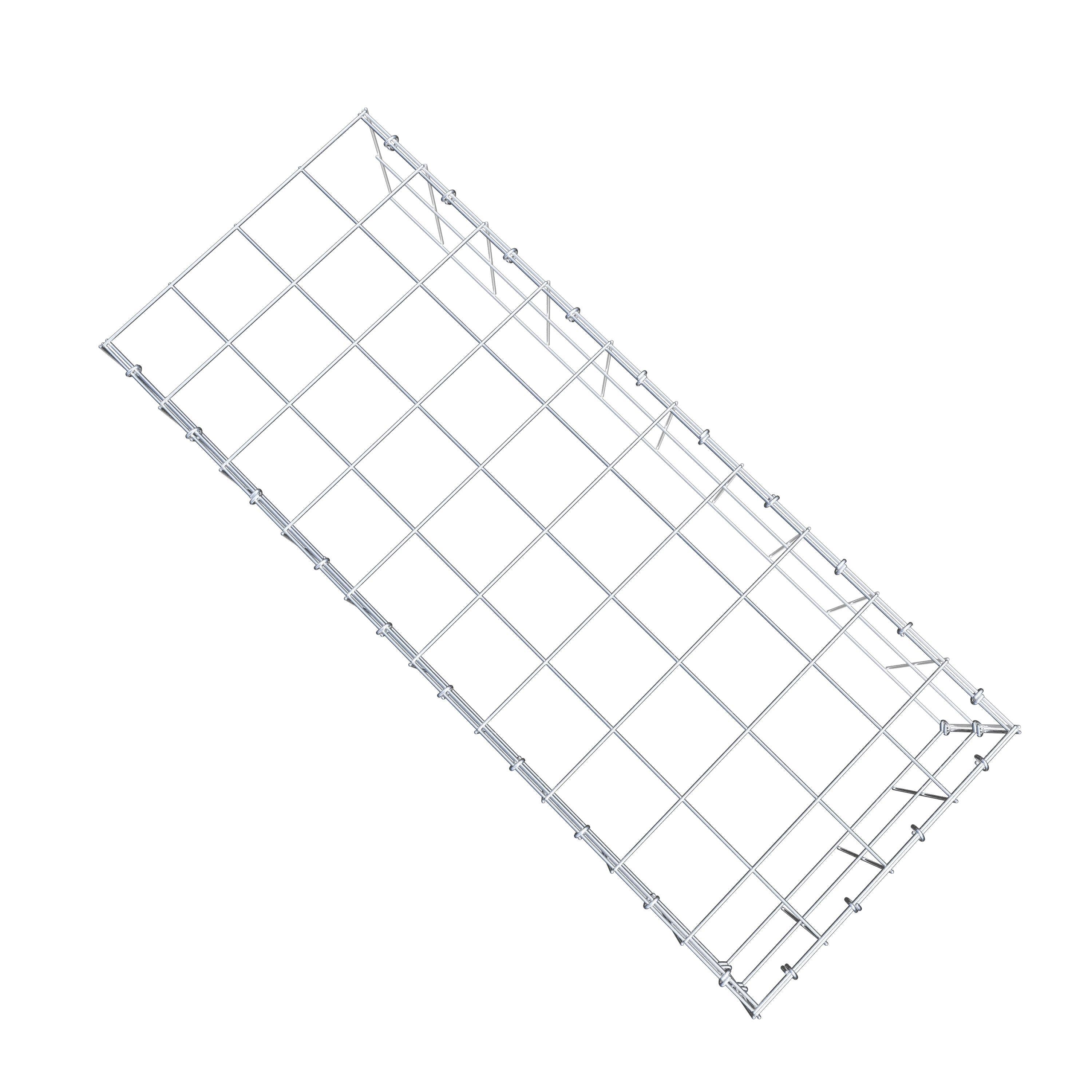 Type 4 oplegkorf 100 cm x 20 cm x 40 cm (L x H x D), maaswijdte 10 cm x 10 cm, C-ring