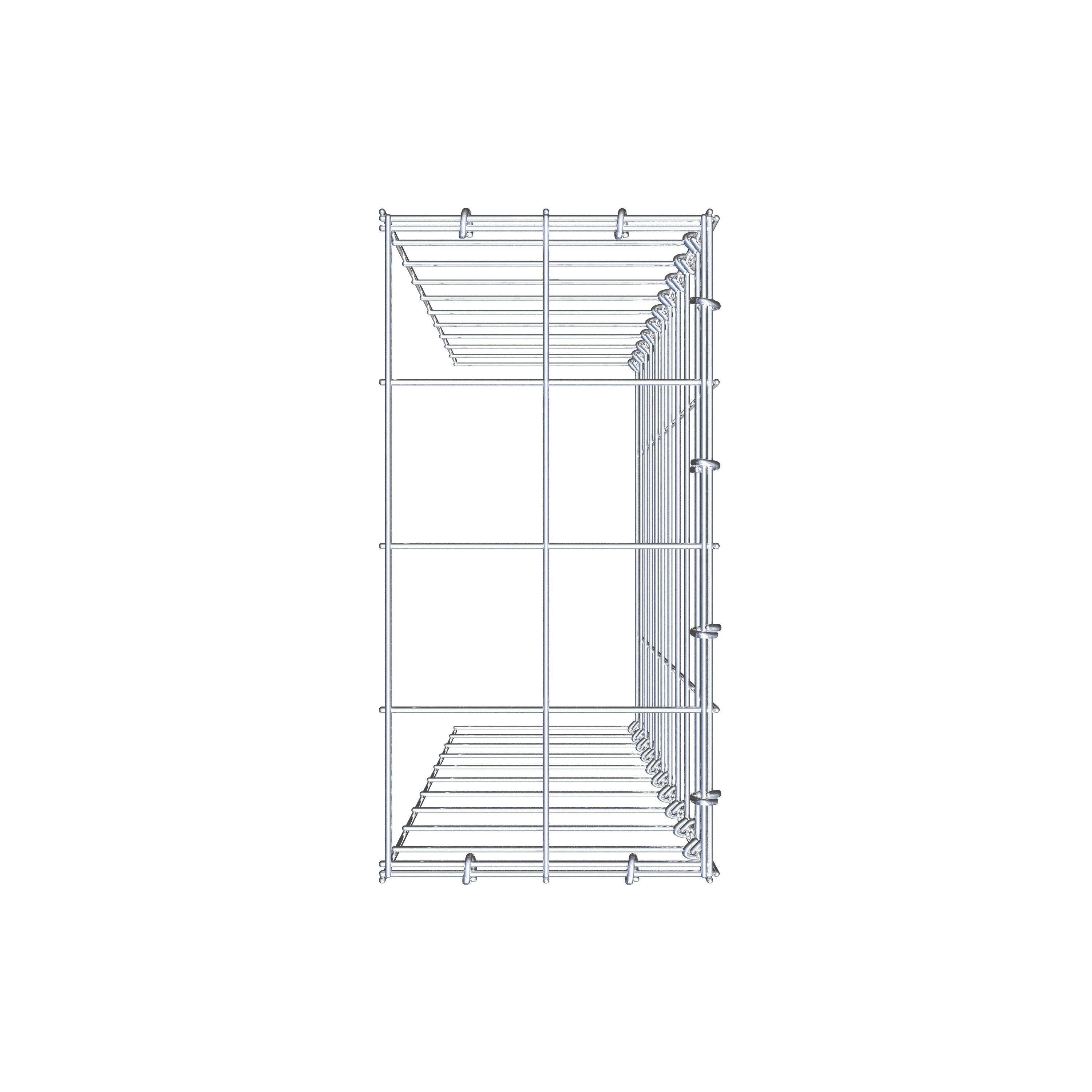 Type 4 oplegkorf 100 cm x 20 cm x 40 cm (L x H x D), maaswijdte 10 cm x 10 cm, C-ring