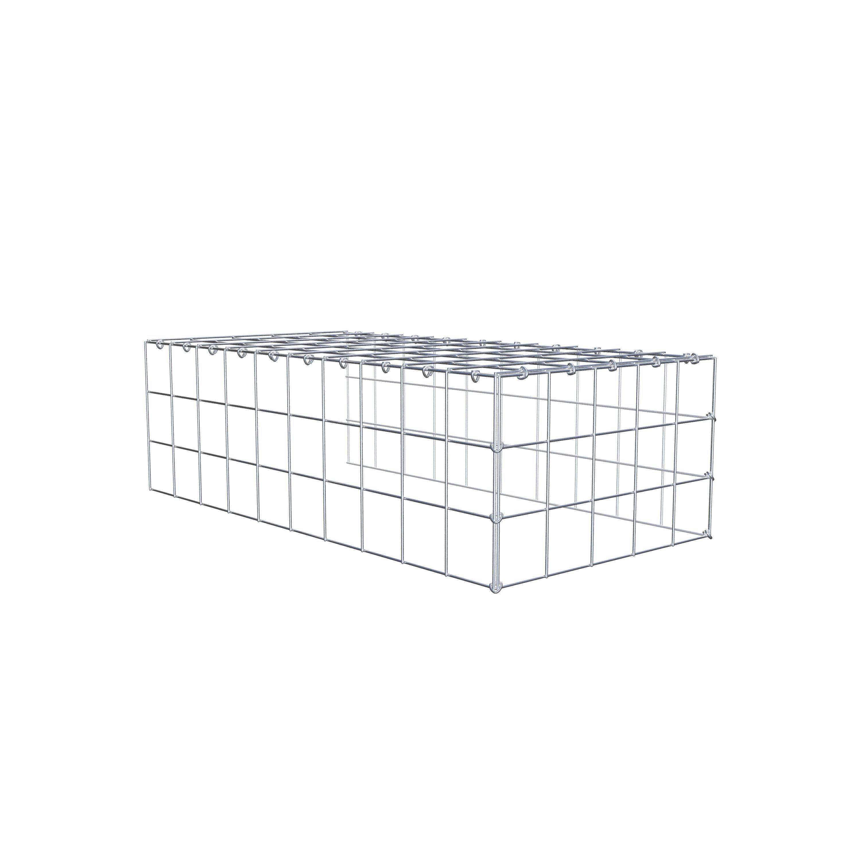 Fourche rapportée type 4 100 cm x 30 cm x 50 cm (L x H x P), mailles 10 cm x 10 cm, anneau C