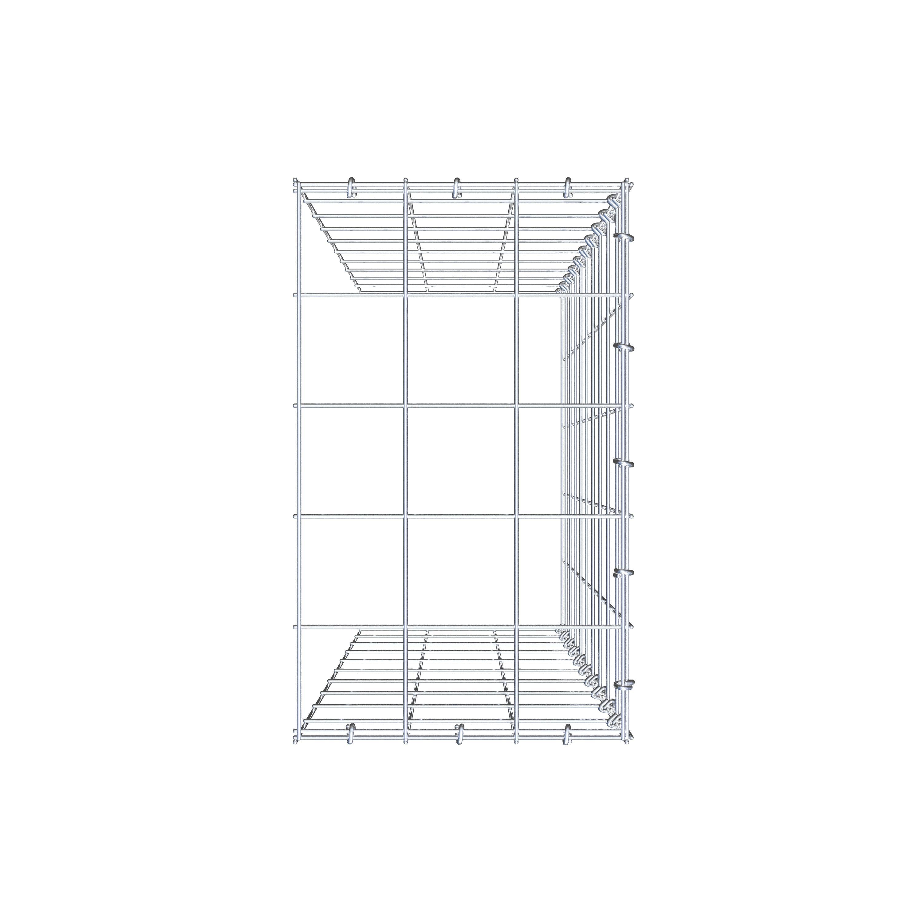 Fourche rapportée type 4 100 cm x 30 cm x 50 cm (L x H x P), mailles 10 cm x 10 cm, anneau C