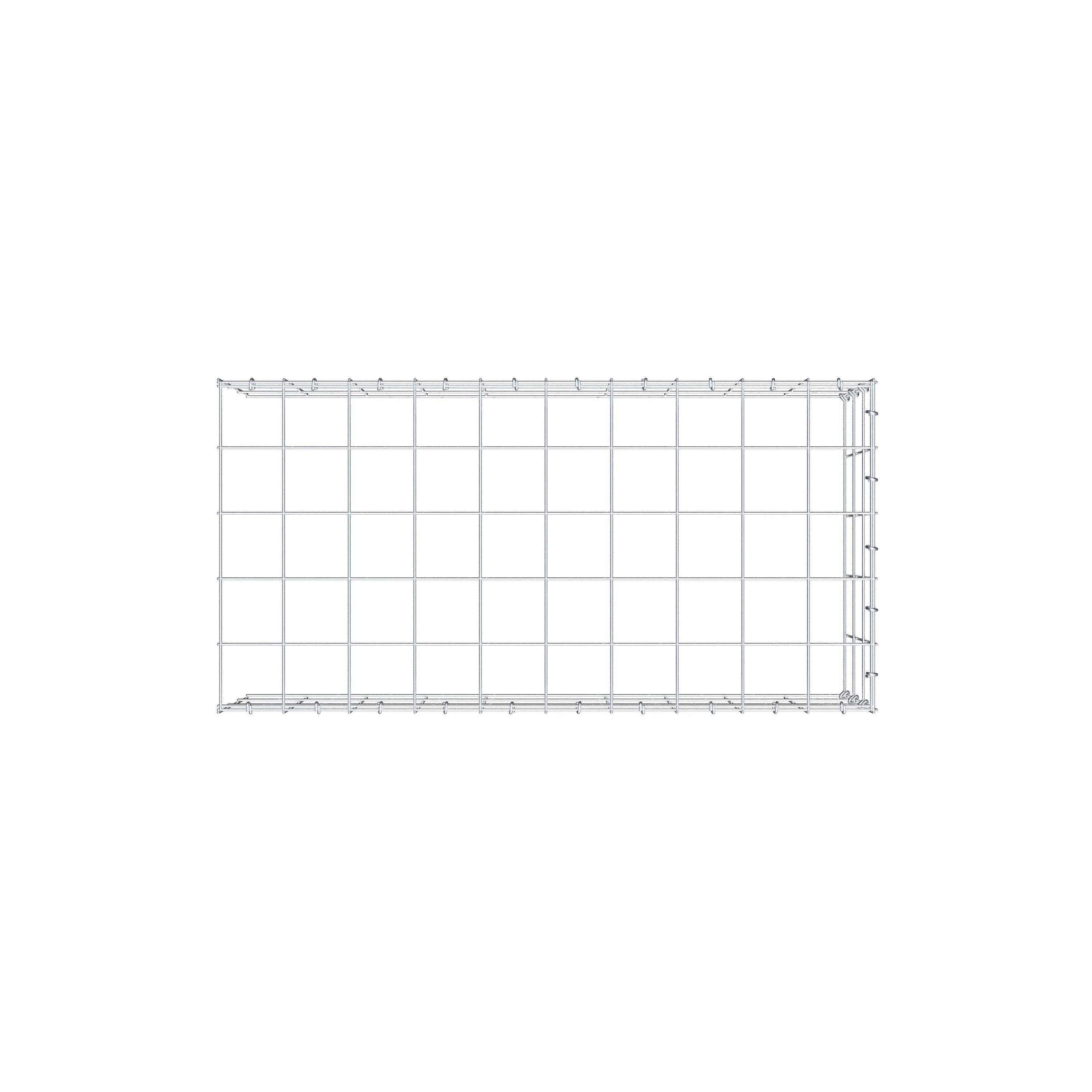 Fourche rapportée type 4 100 cm x 30 cm x 50 cm (L x H x P), mailles 10 cm x 10 cm, anneau C