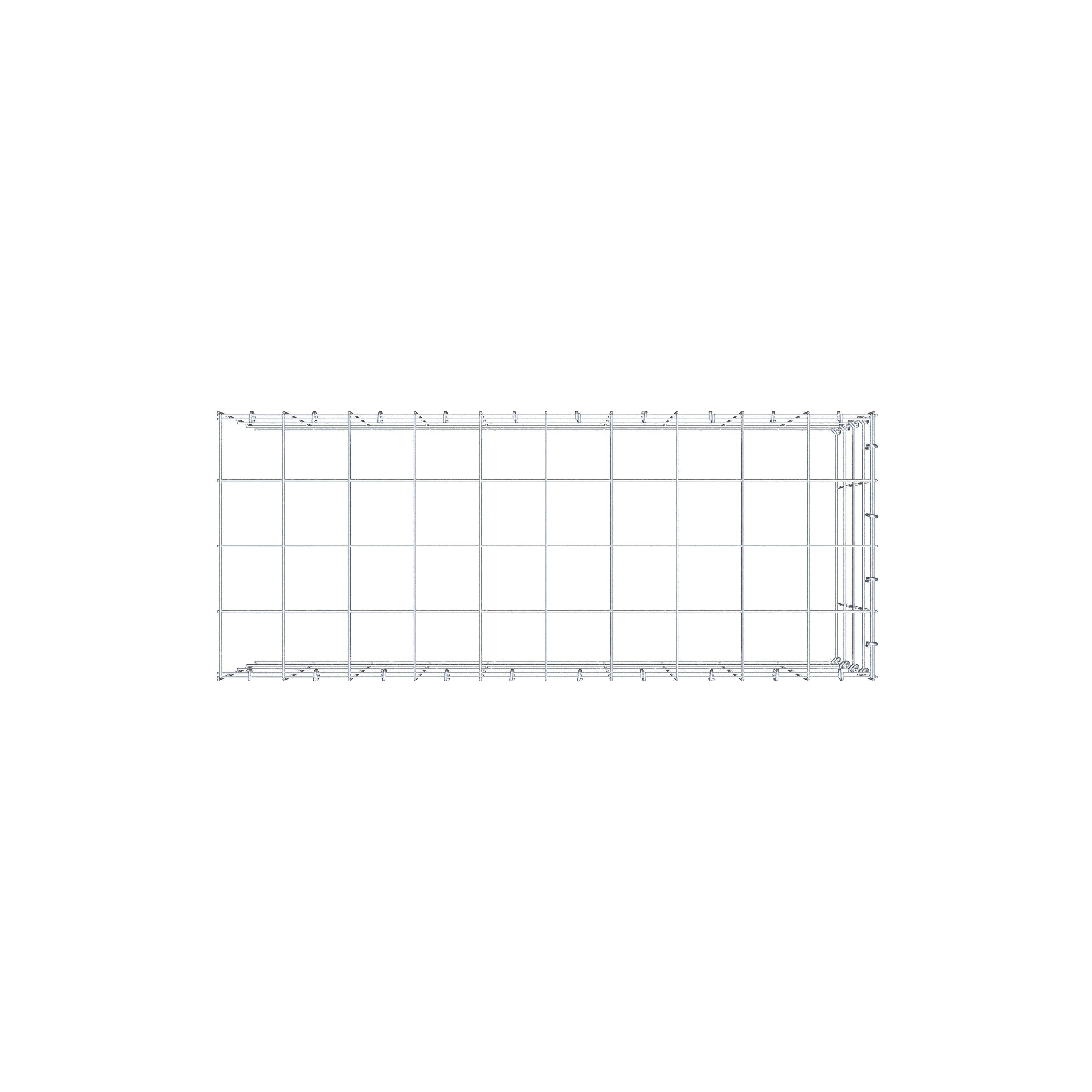 Monteret gabion type 4 100 cm x 40 cm x 40 cm (L x H x D), maskestørrelse 10 cm x 10 cm, C-ring