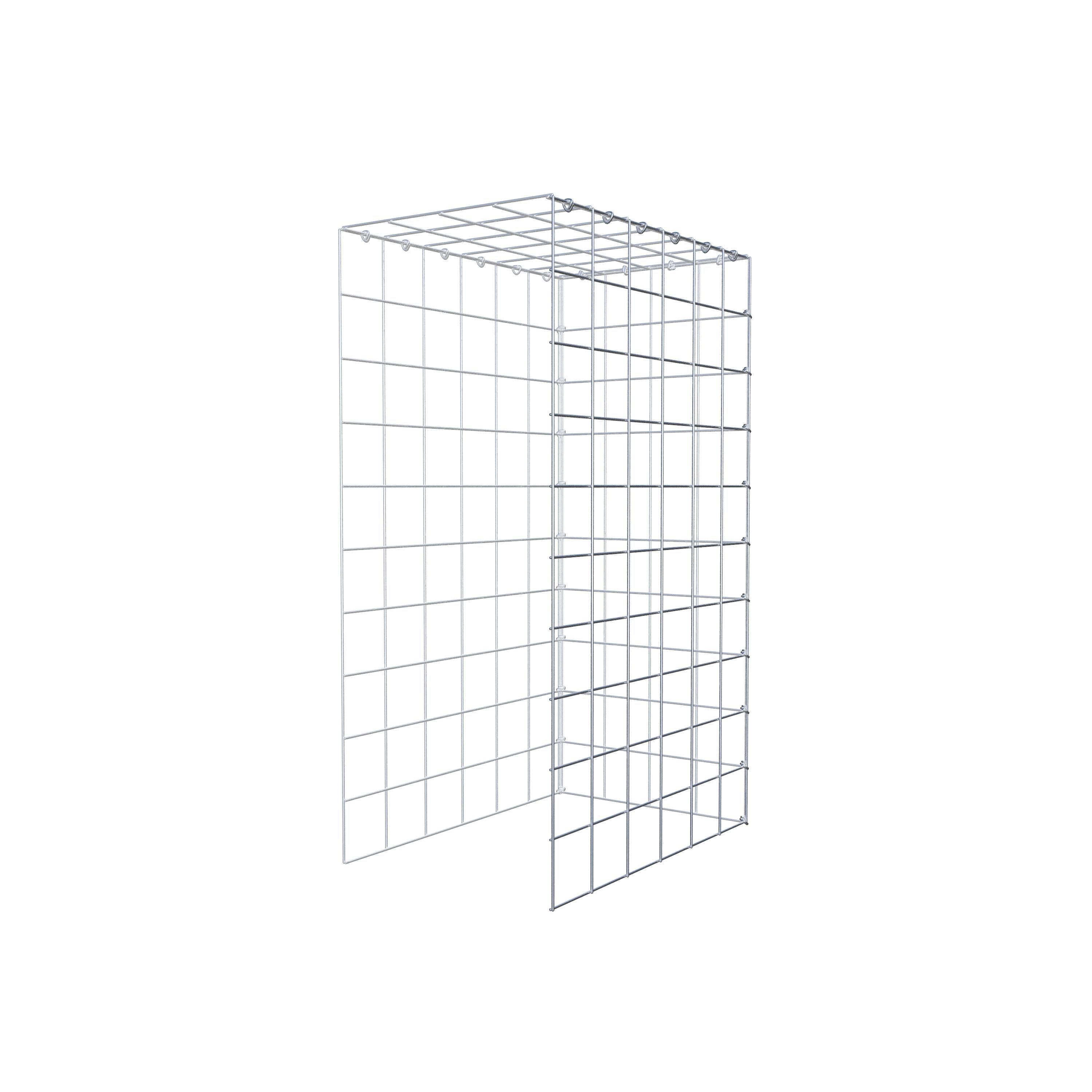 Fourche rapportée type 4 100 cm x 60 cm x 40 cm (L x H x P), mailles 10 cm x 10 cm, anneau en C
