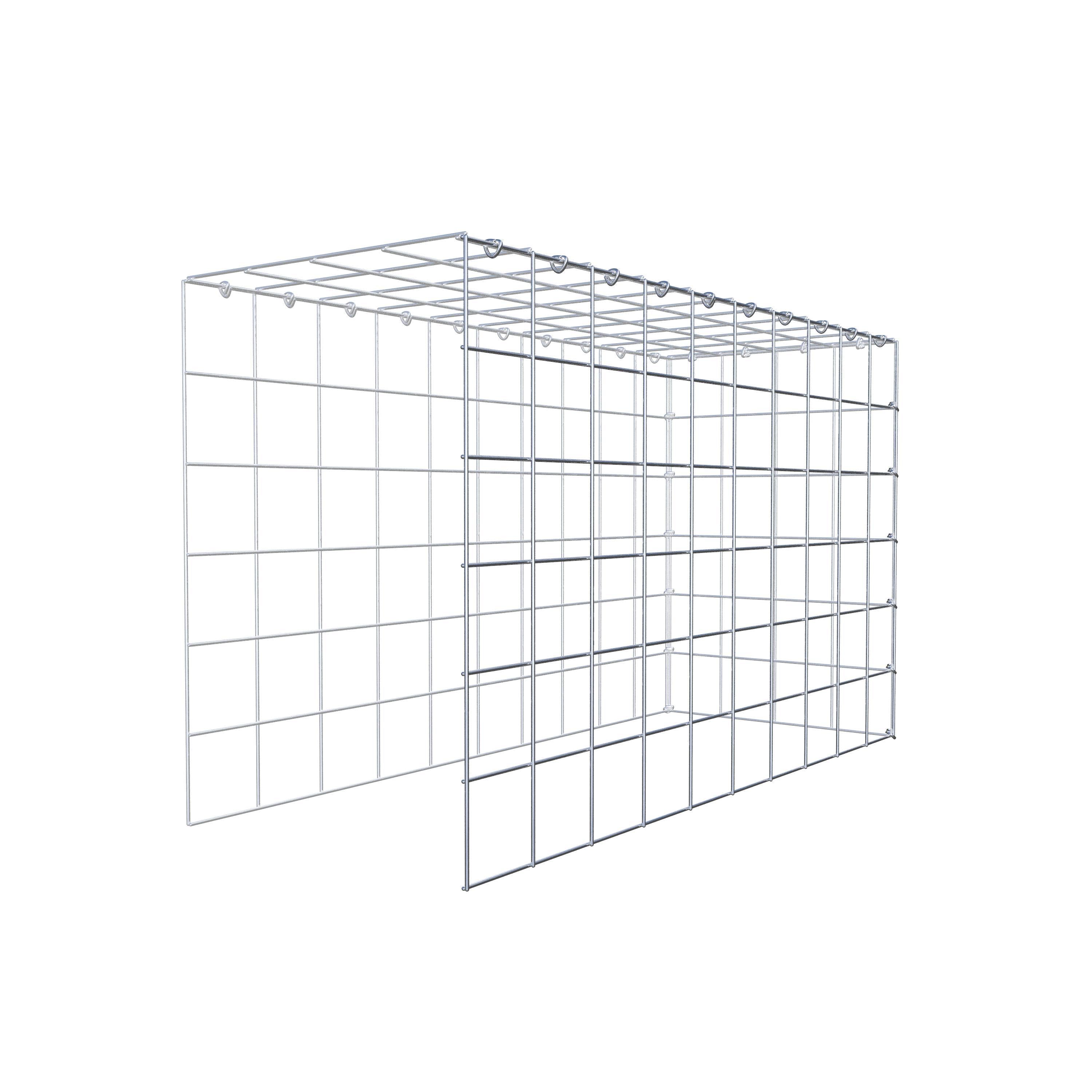 Fourche rapportée type 4 100 cm x 60 cm x 40 cm (L x H x P), mailles 10 cm x 10 cm, anneau en C