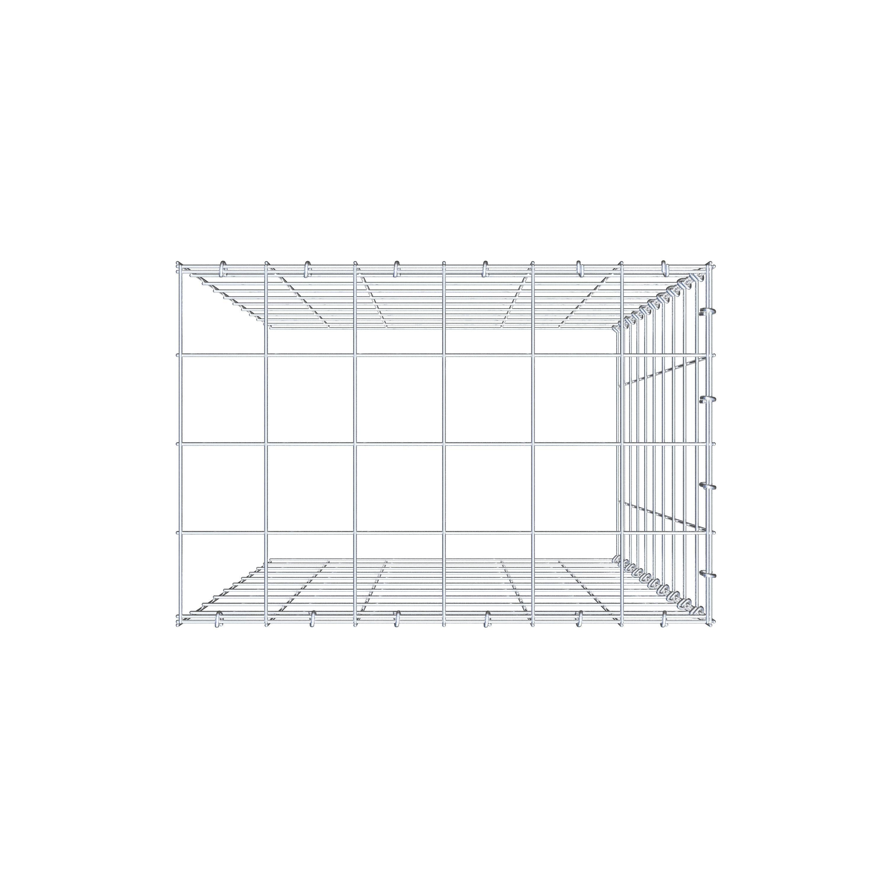 Fourche rapportée type 4 100 cm x 60 cm x 40 cm (L x H x P), mailles 10 cm x 10 cm, anneau en C