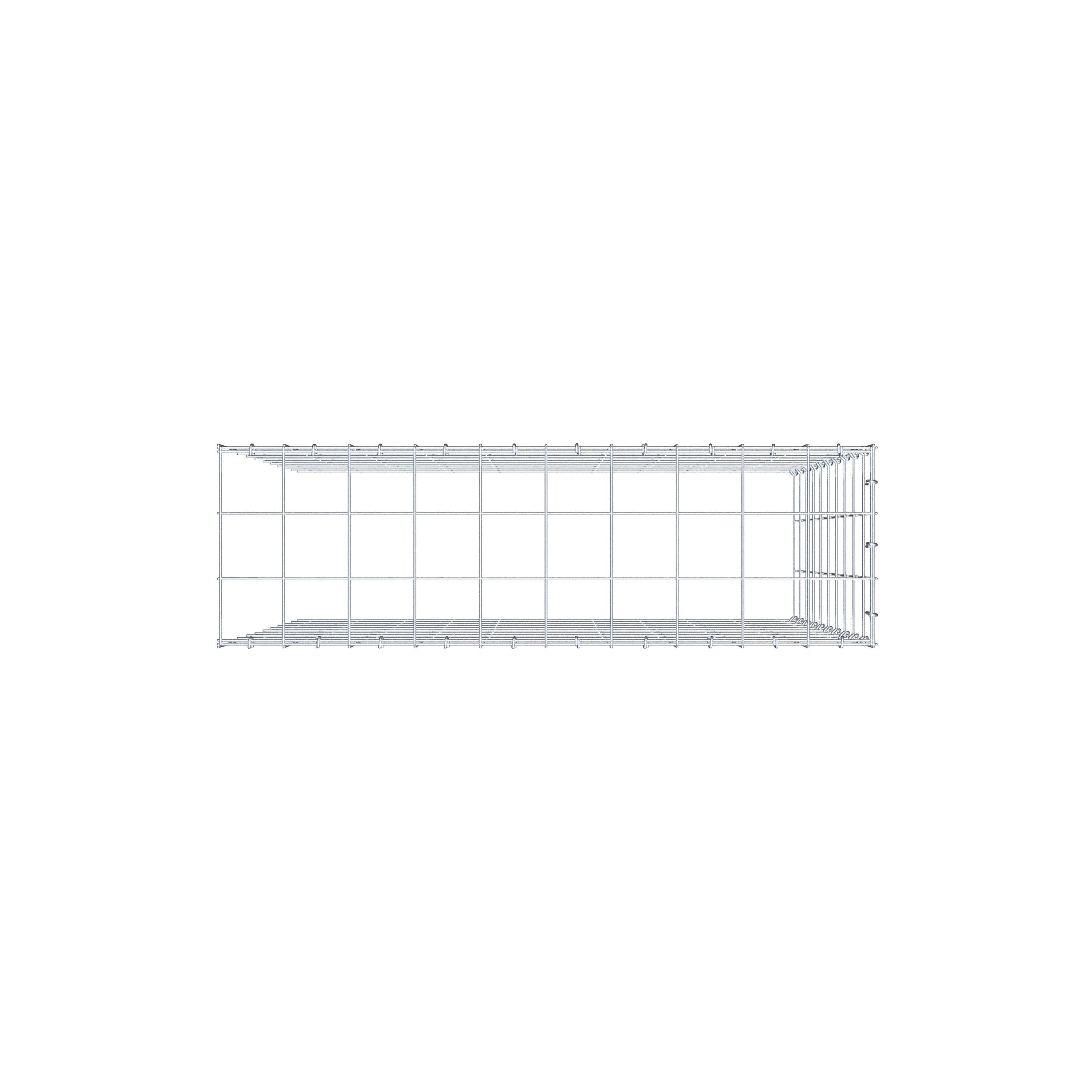 Add-on schanskorf type 4 100 cm x 100 cm x 30 cm (L x H x D), maaswijdte 10 cm x 10 cm, C-ring