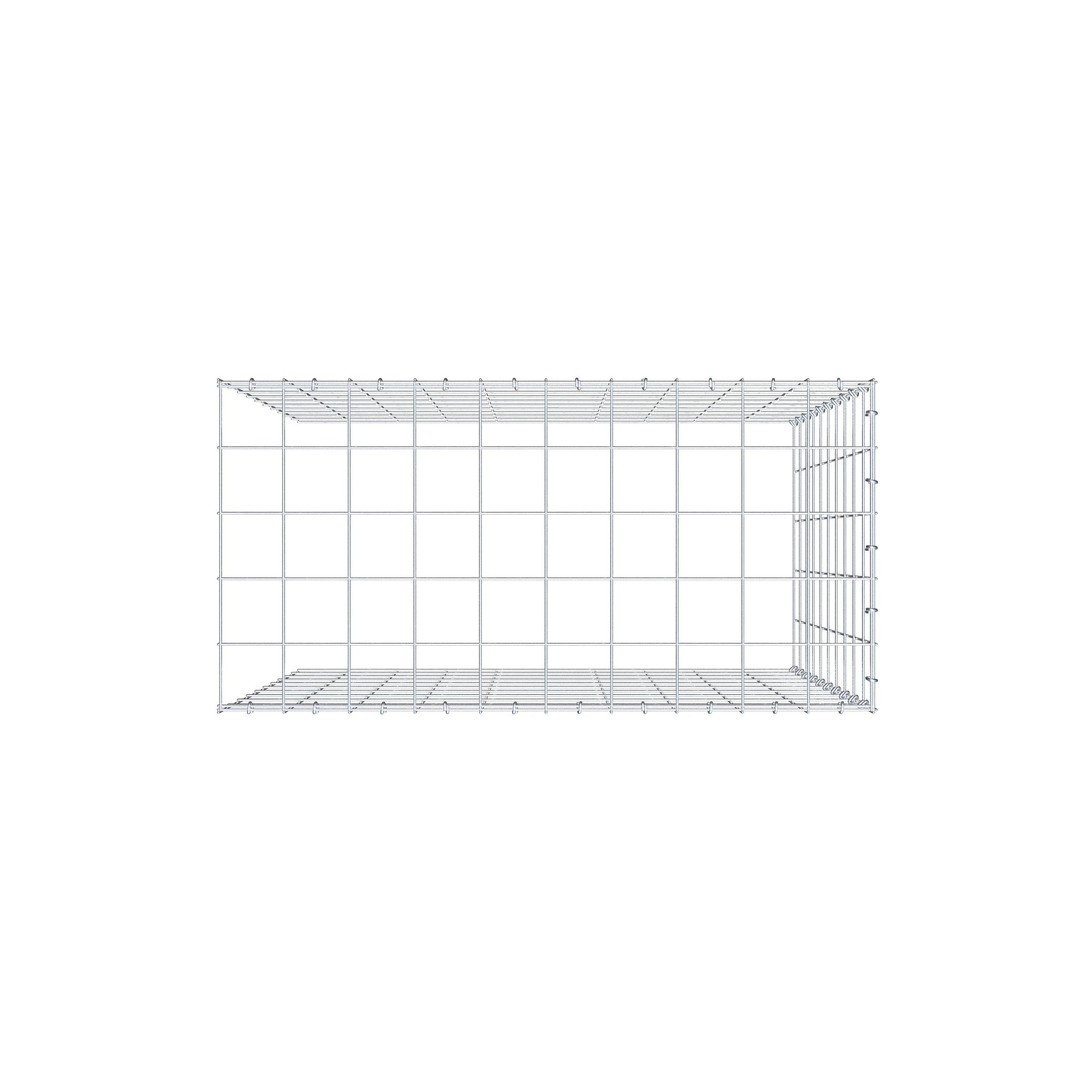 Anbaugabione Typ 4 100 cm x 100 cm x 50 cm (L x H x T), Maschenweite 10 cm x 10 cm, C-Ring