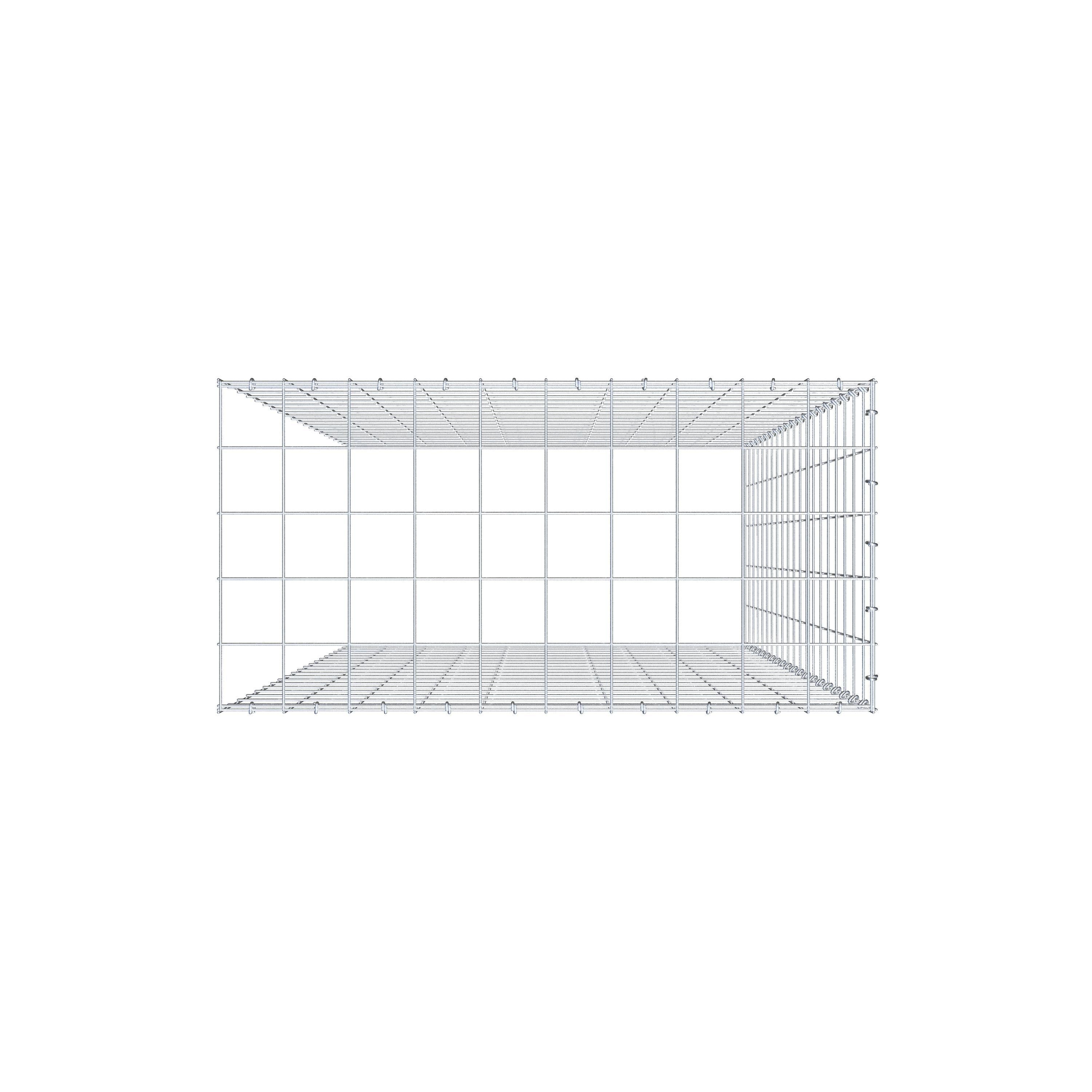 Add-on schanskorf type 4 200 cm x 100 cm x 50 cm (L x H x D), maaswijdte 10 cm x 10 cm, C-ring