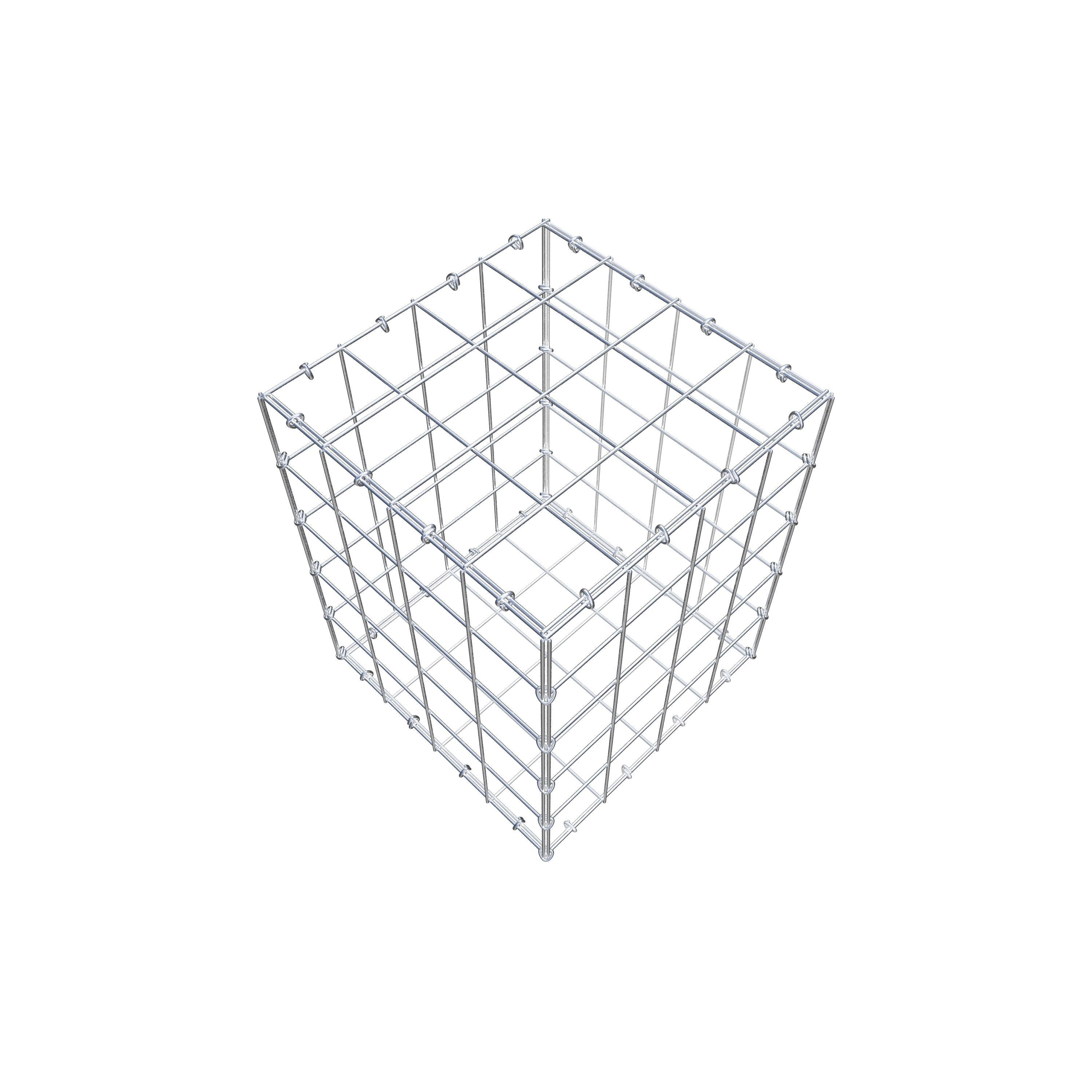 Gavión 50 cm x 40 cm x 40 cm (L x A x P), malla 10 cm x 10 cm, anillo en C