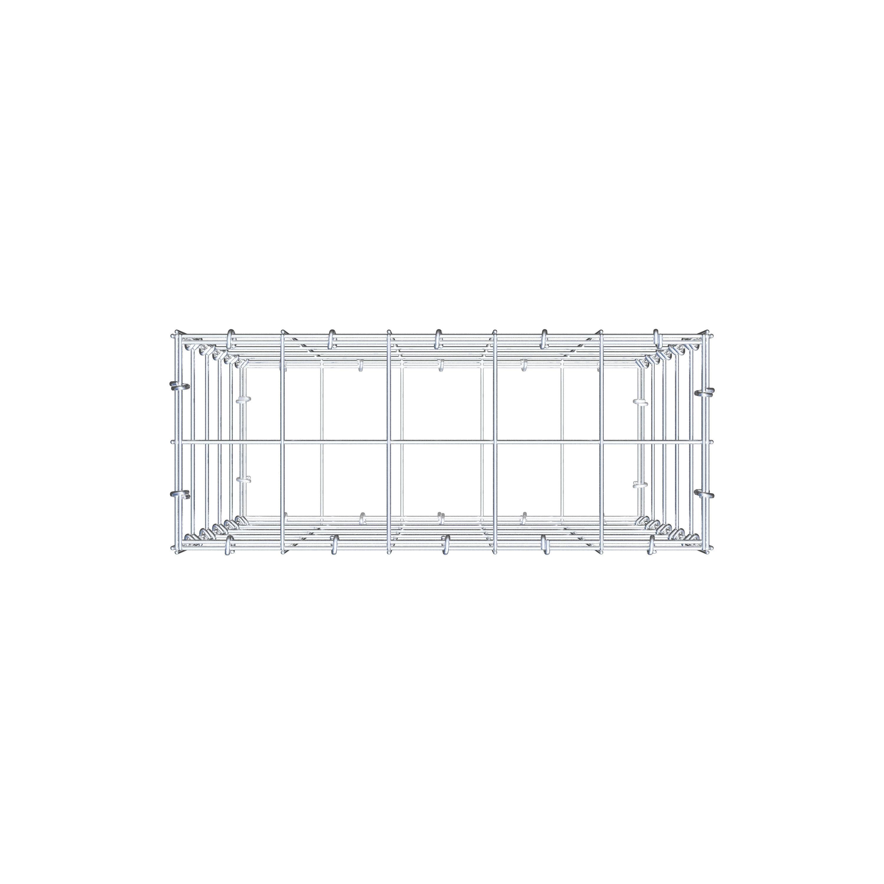 Gabion 50 cm x 50 cm x 20 cm (L x H x D), maskestørrelse 10 cm x 10 cm, C-ring